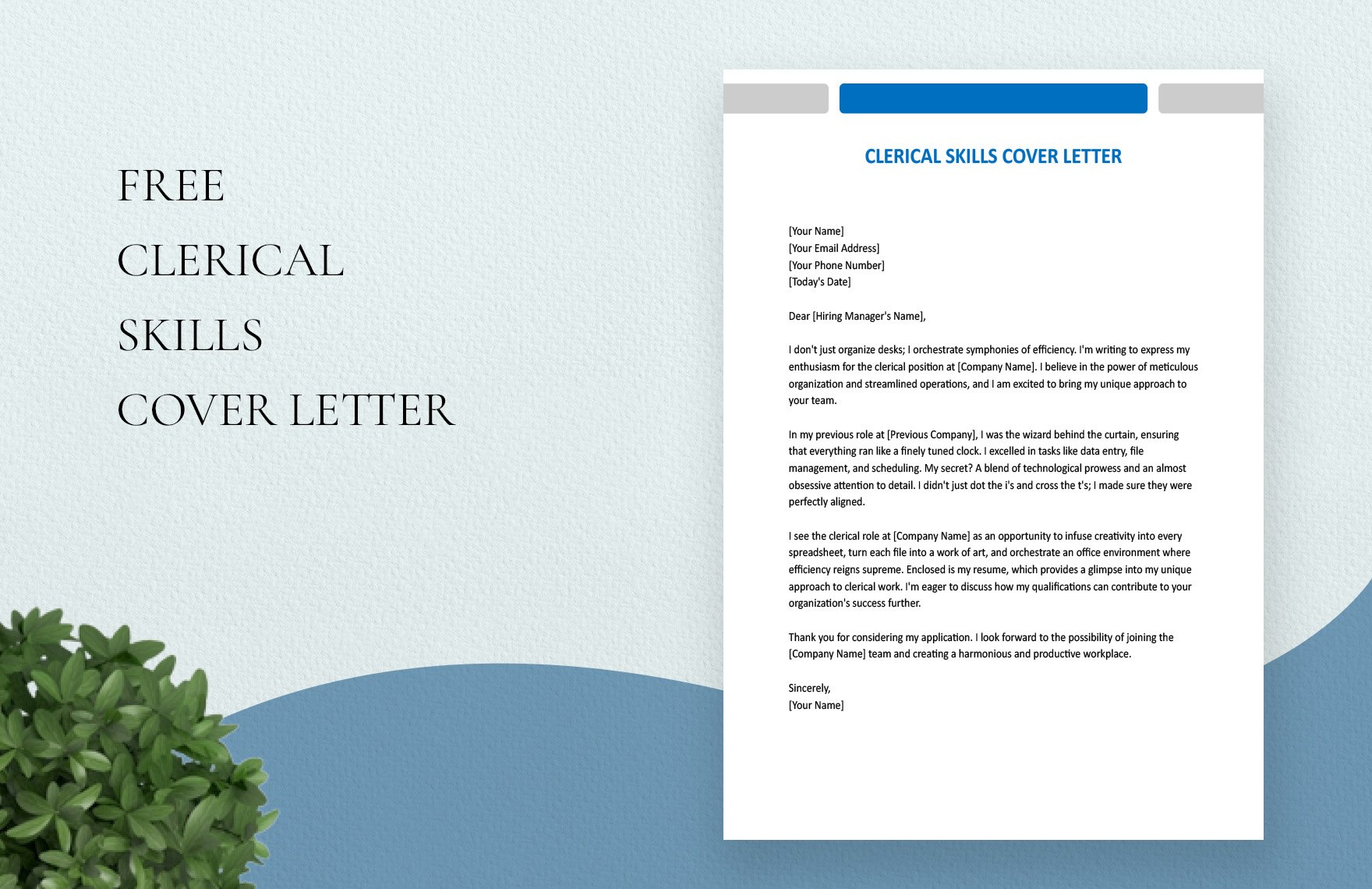 Clerical Skills Cover Letter
