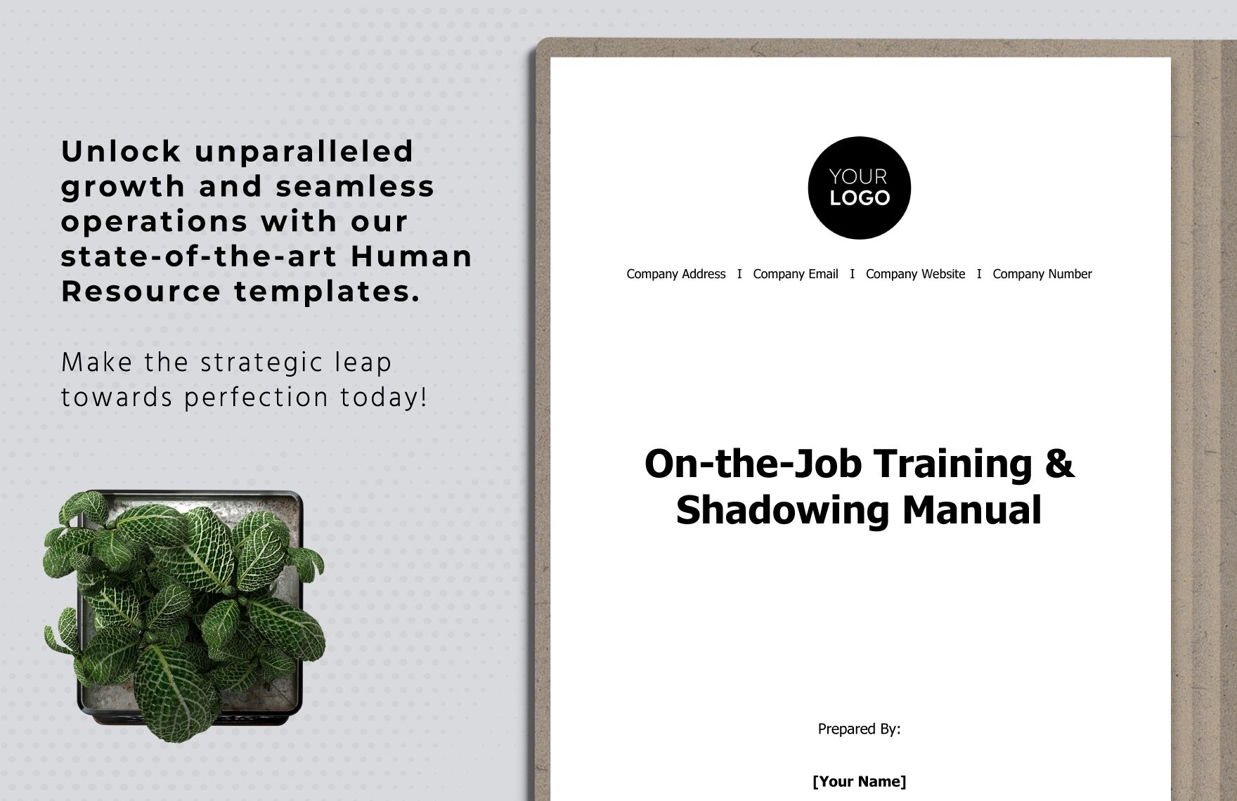 On-the-job Training & Shadowing Manual HR Template