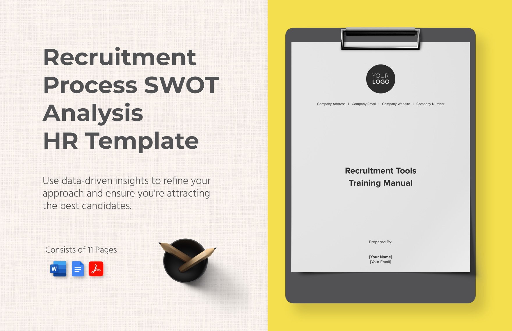 Recruitment Process SWOT Analysis HR Template in Word, Google Docs, PDF