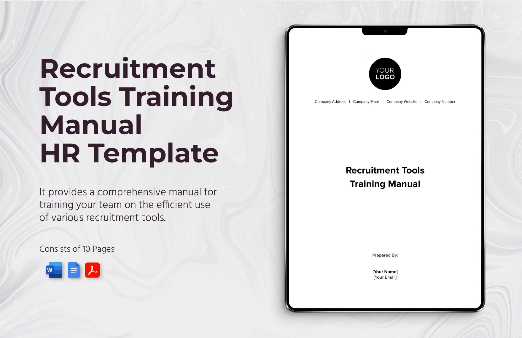 Recruitment Tools Training Manual HR Template in Word, Google Docs, PDF