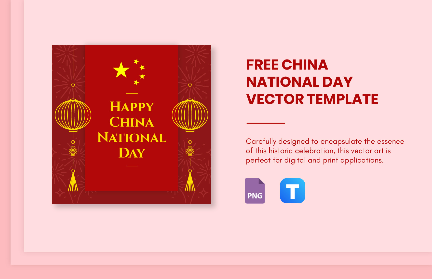 Free China National Day Vector in PNG