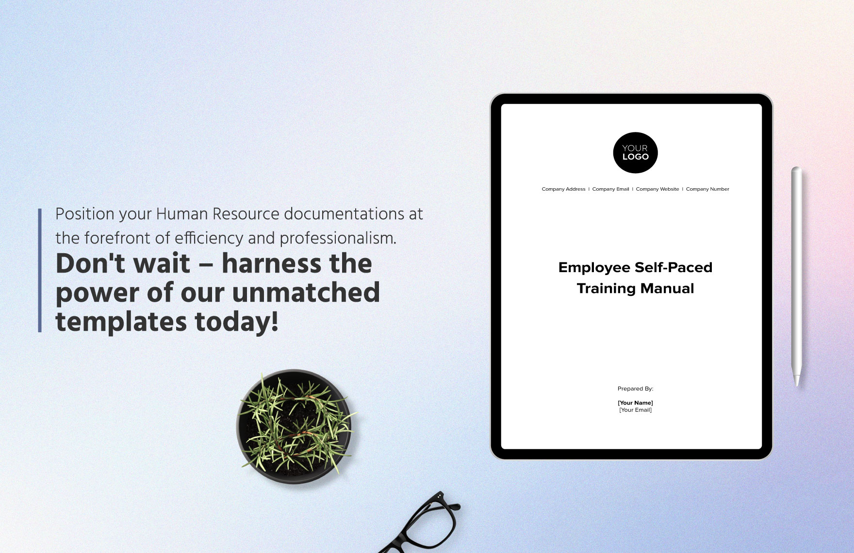 Employee Self-paced Training Manual HR Template