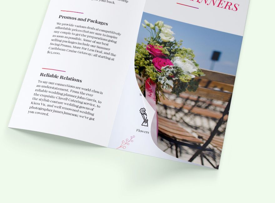 Wedding Planners Tri-Fold Brochure Template