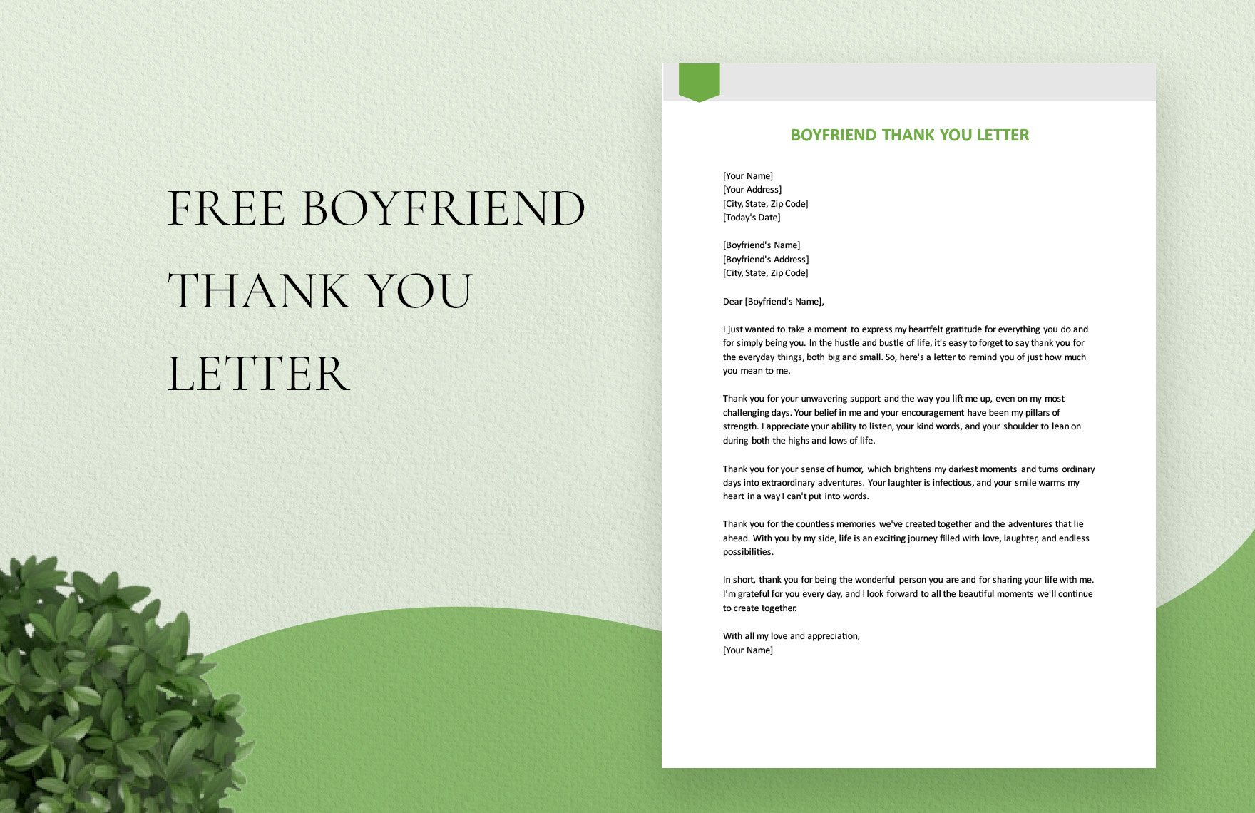 Boyfriend Thank-You Letter