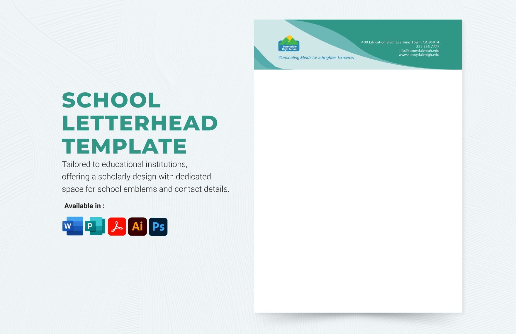 Free School Letterhead Template in Word, PDF, Illustrator, PSD, Publisher