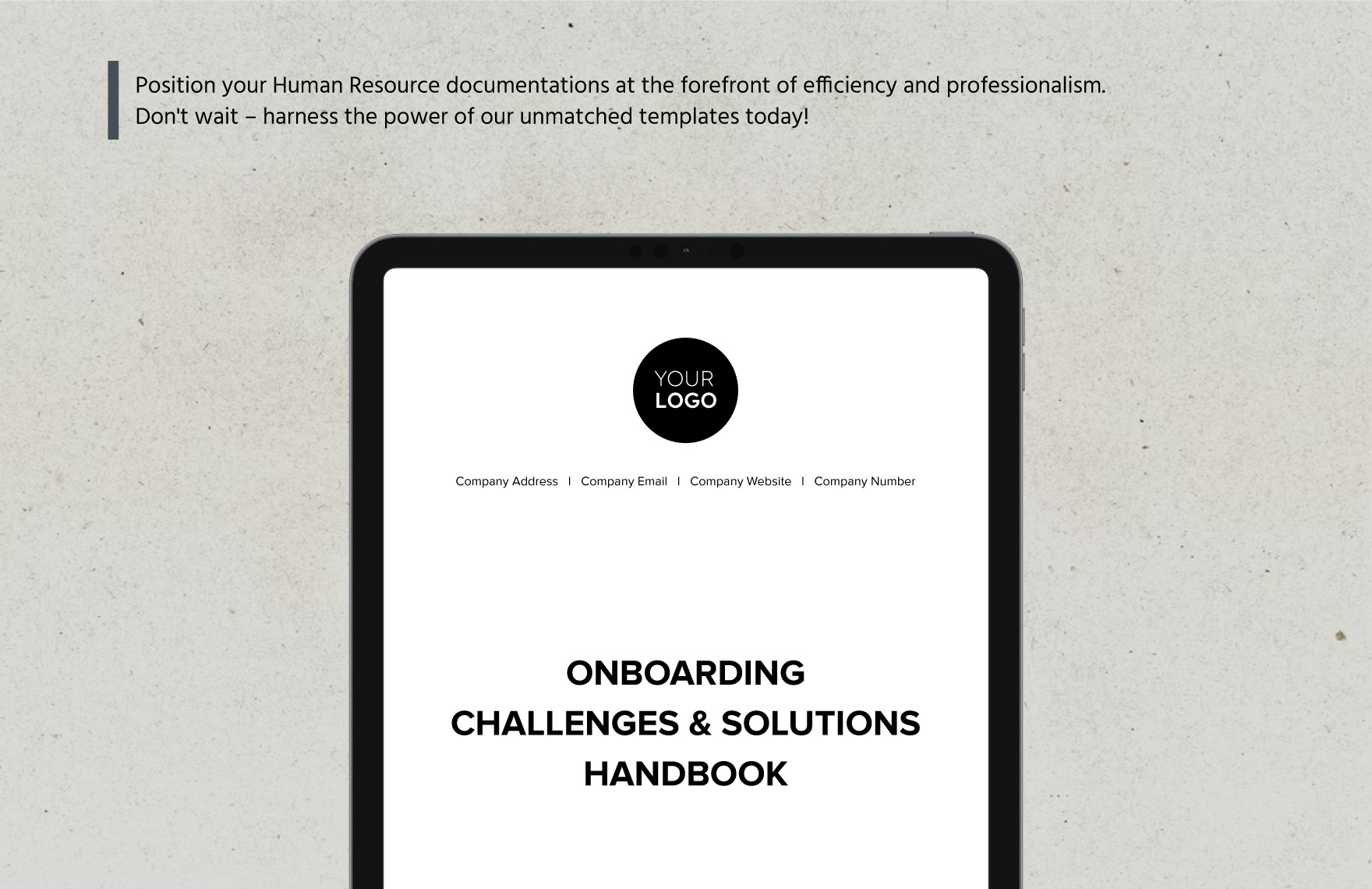 Onboarding Challenges & Solutions Handbook HR Template