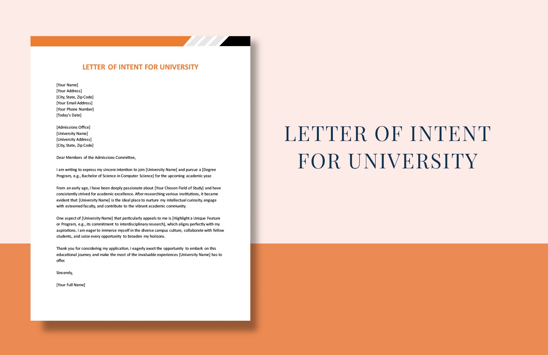 Letter Of Intent For University