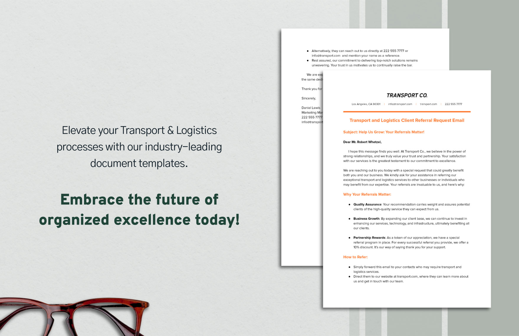 Transport and Logistics Client Referral Request Email Template
