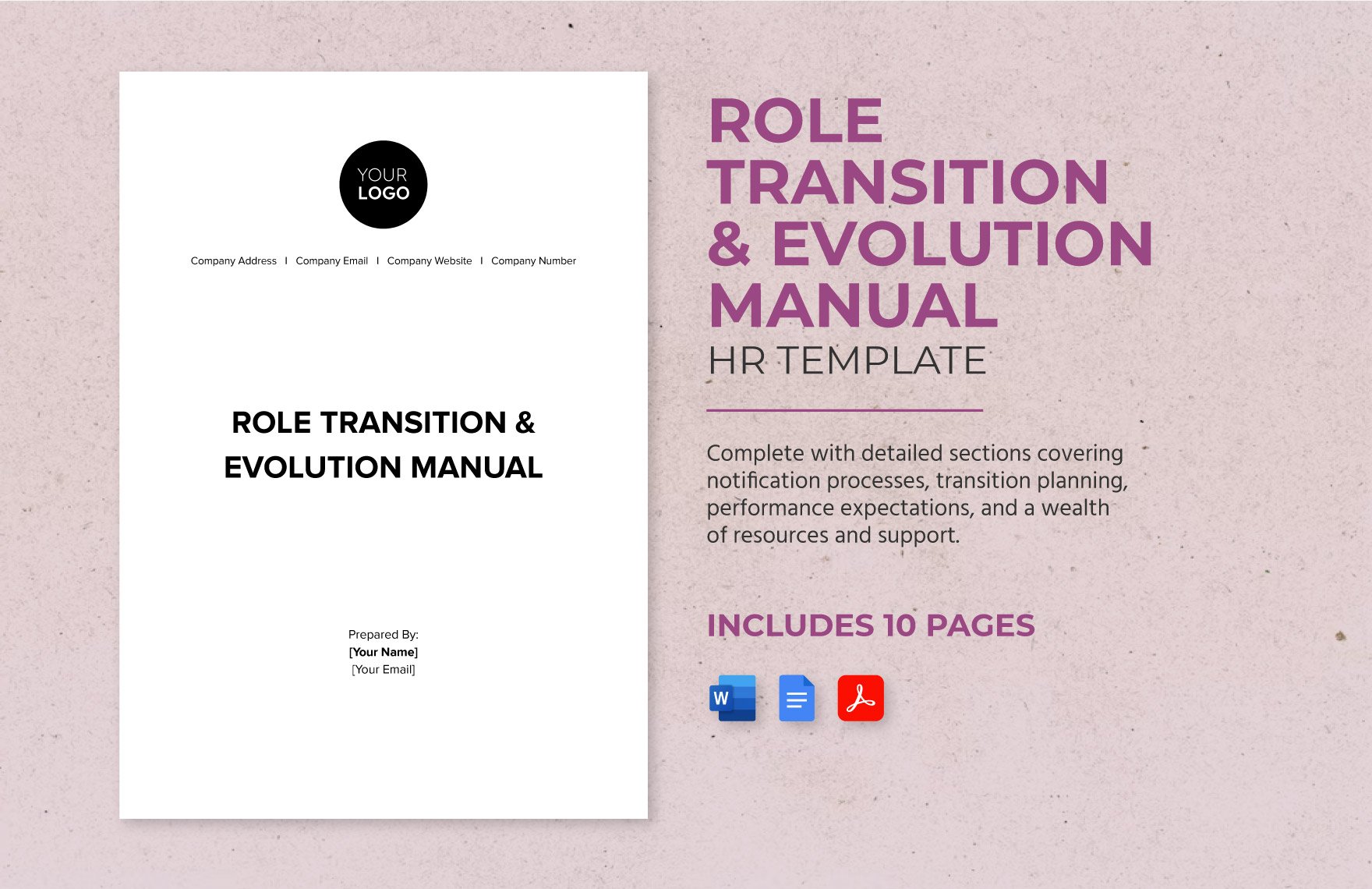 Role Transition & Evolution Manual HR Template in Word, Google Docs, PDF