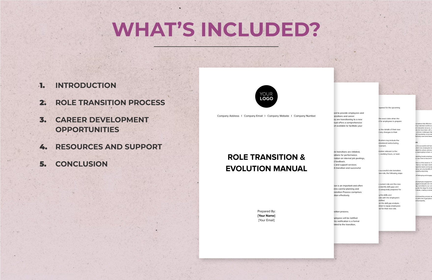 Role Transition & Evolution Manual HR Template