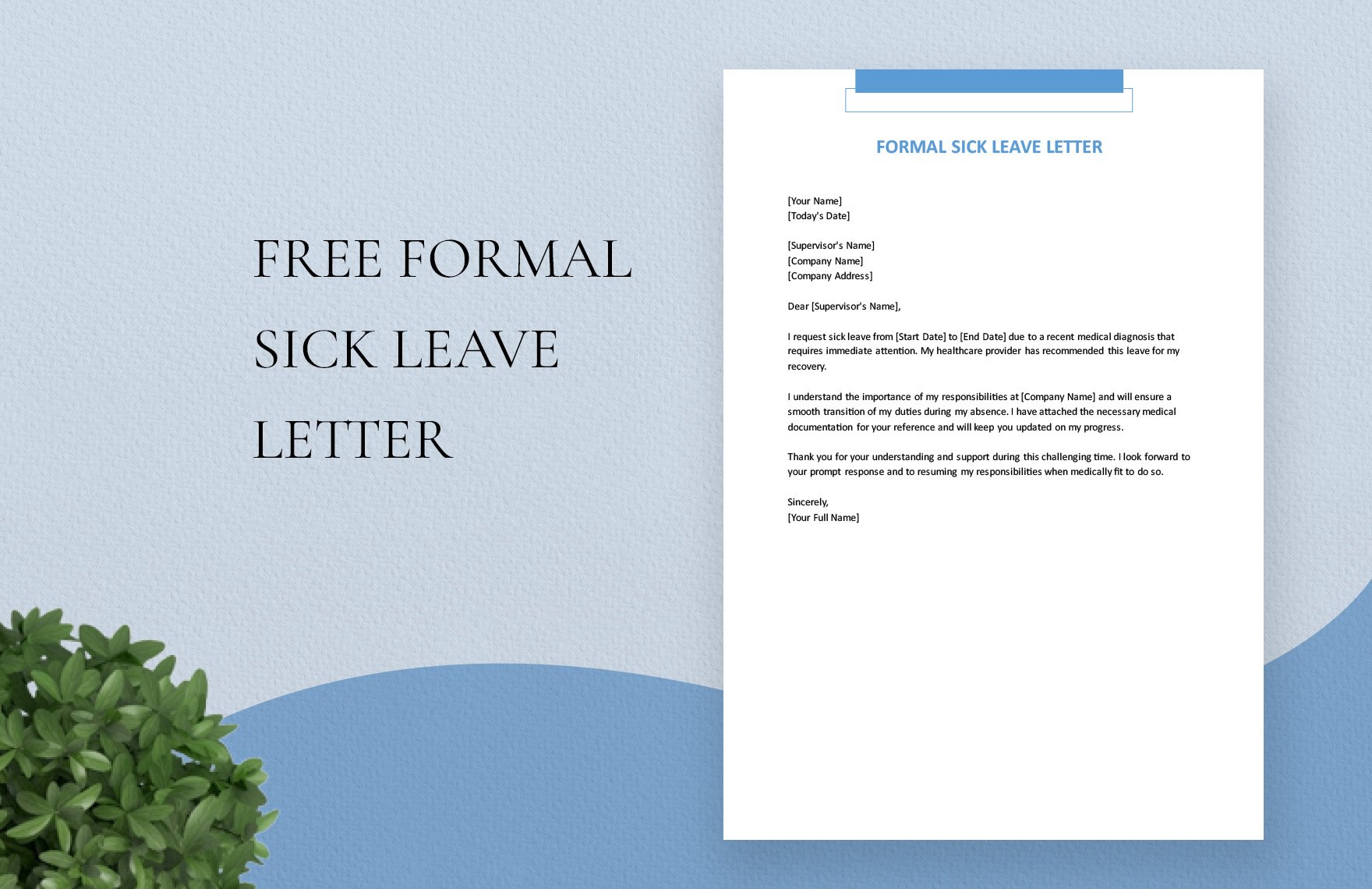 Formal Sick Leave Letter