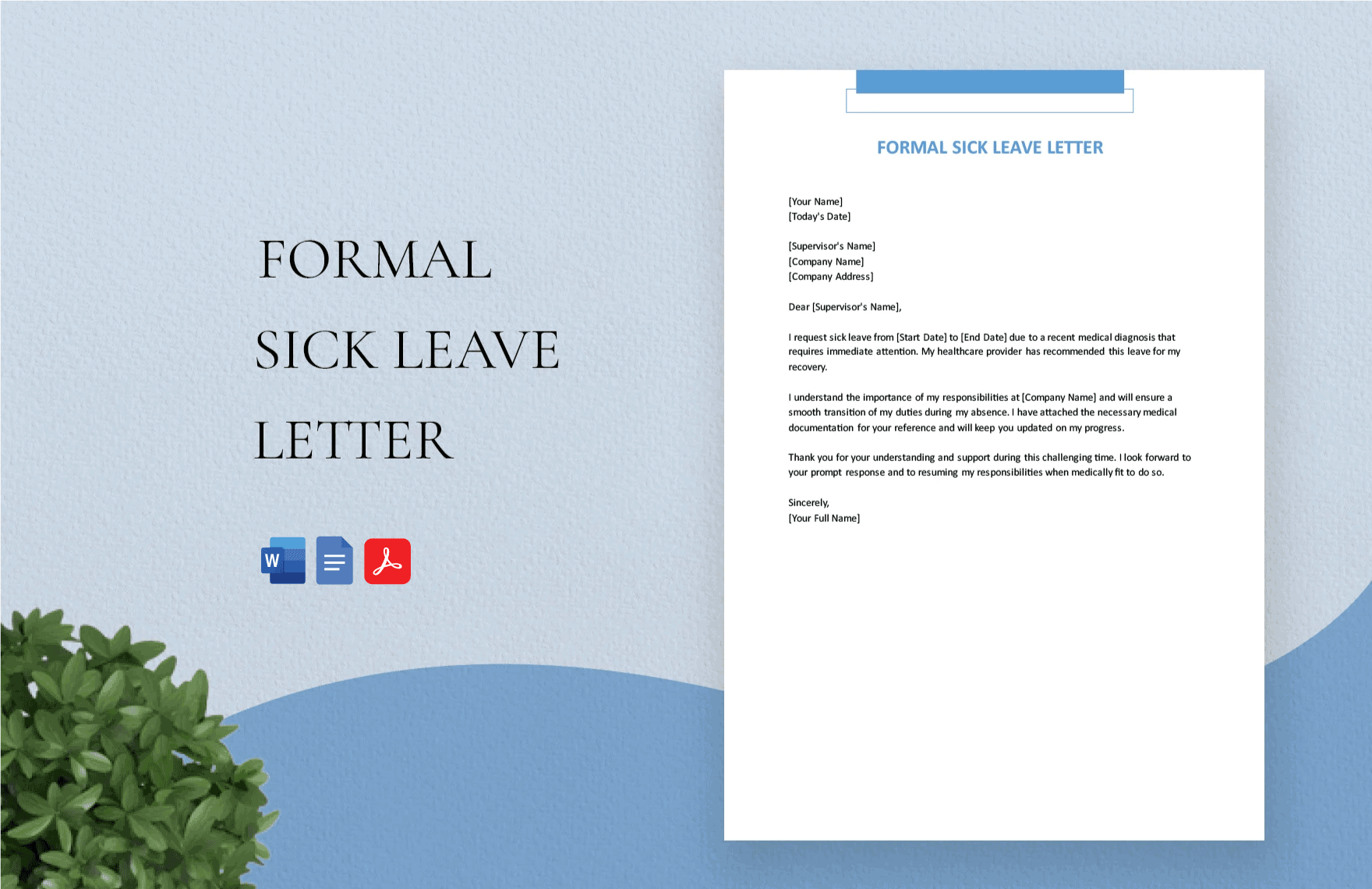 Formal Sick Leave Letter in Word, Google Docs, PDF