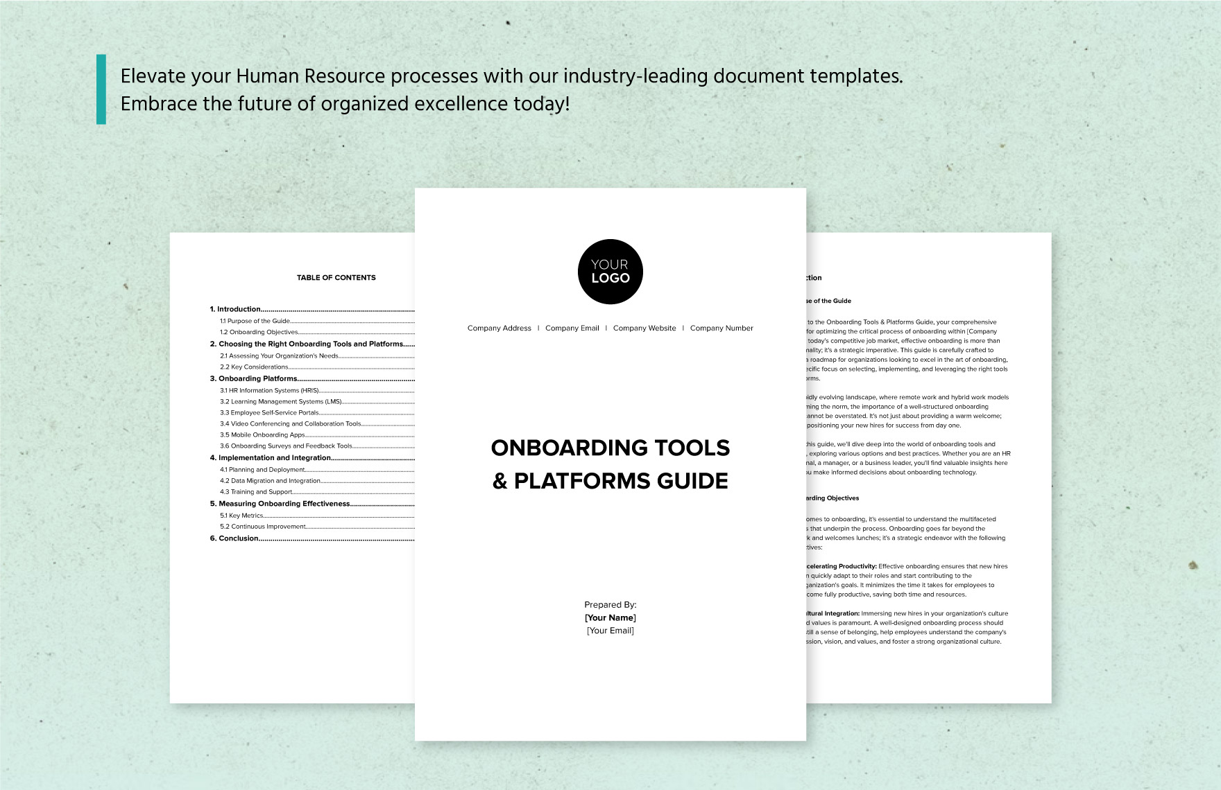 Onboarding Tools & Platforms Guide HR Template