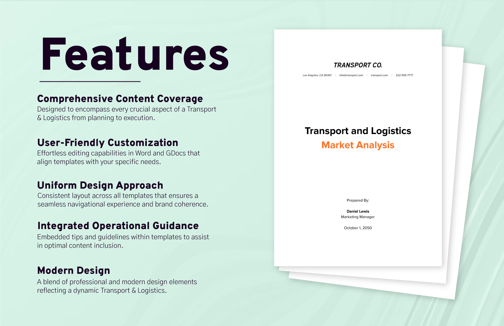 Transport and Logistics Market Analysis Template