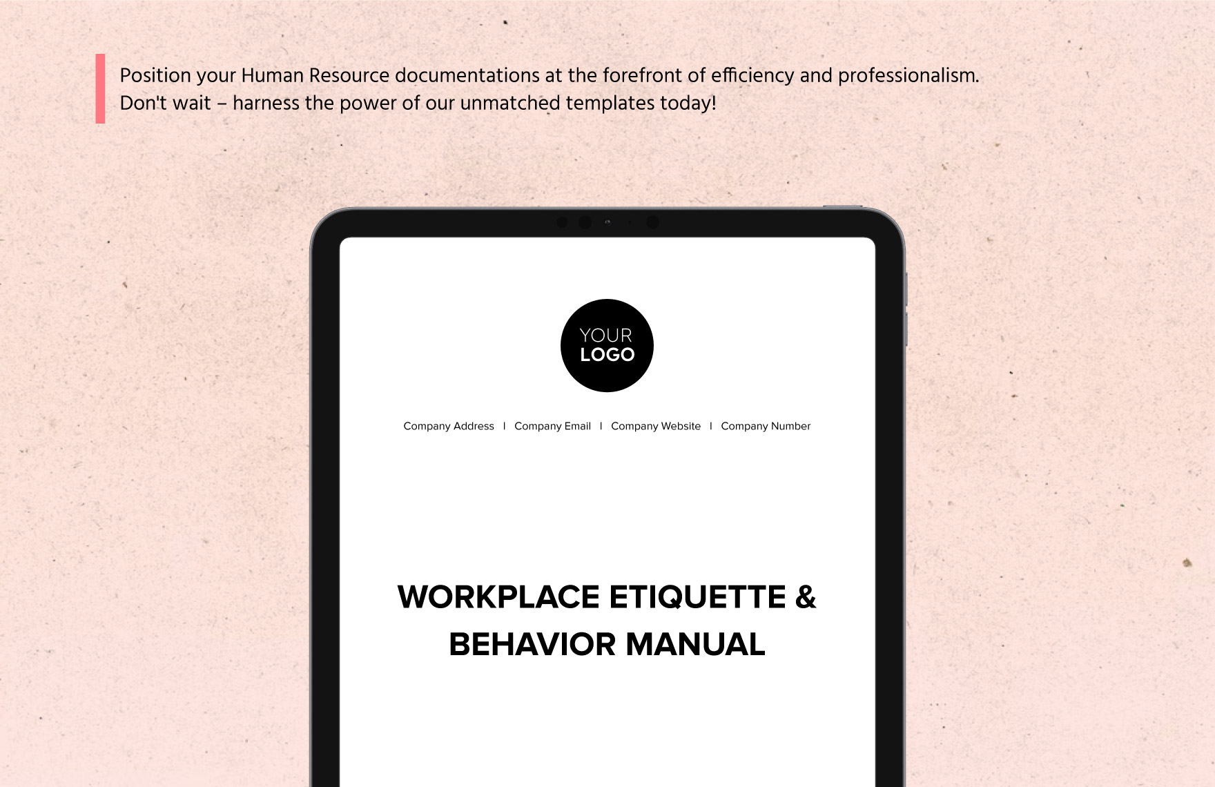 Workplace Etiquette & Behavior Manual HR Template