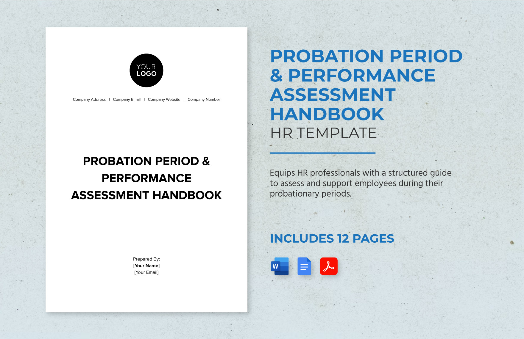 Probation Period & Performance Assessment Handbook HR Template in Word, Google Docs, PDF