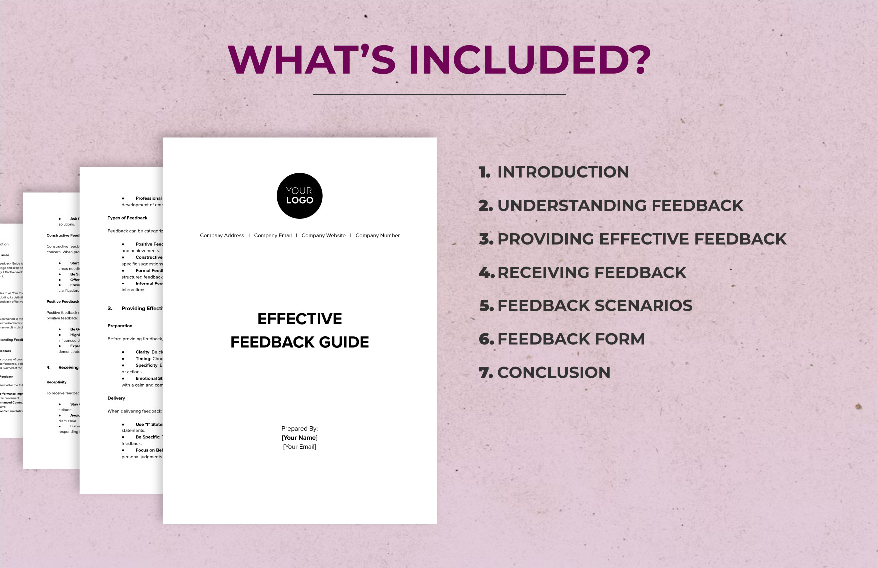 Effective Feedback Guide HR Template