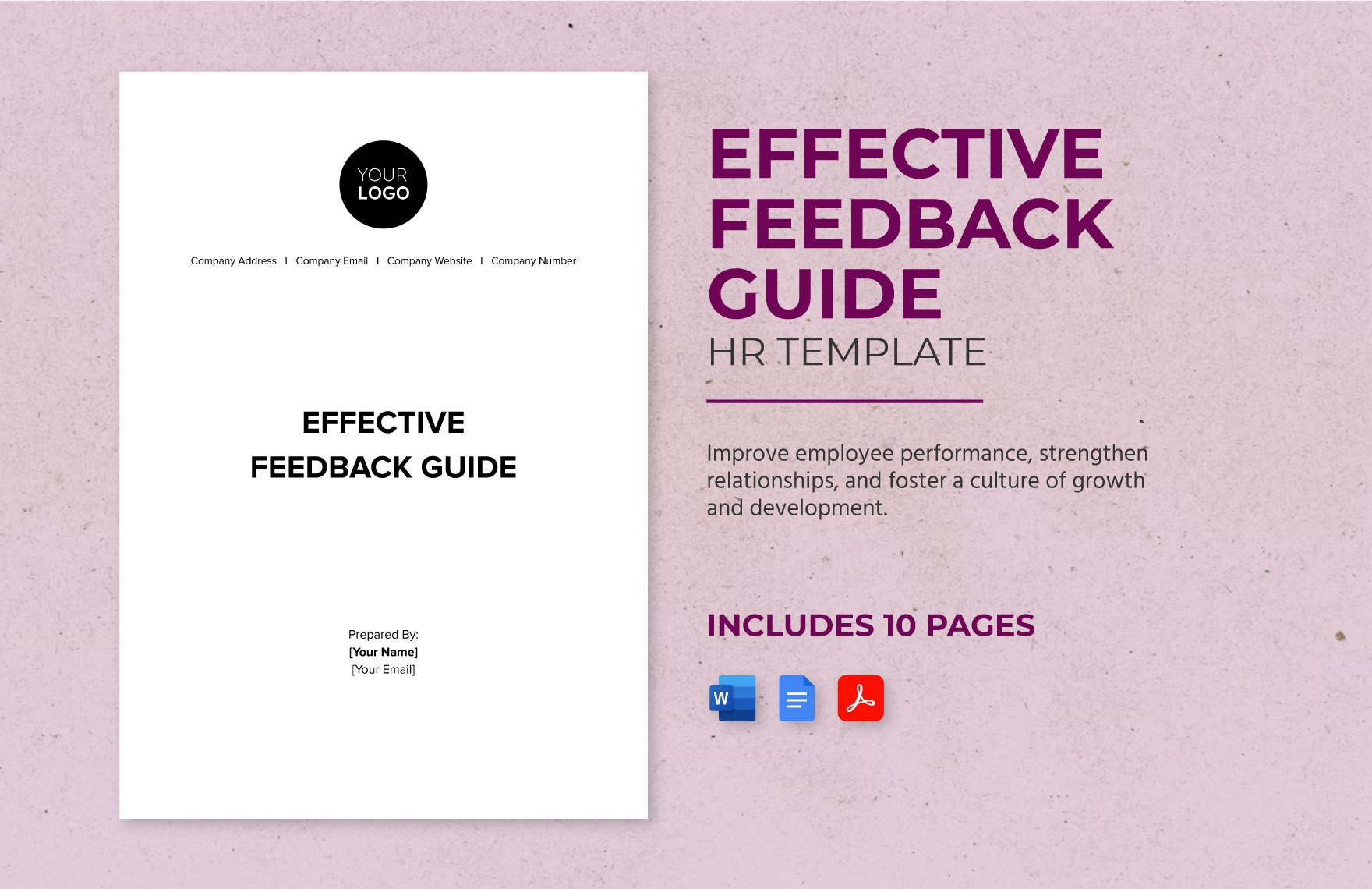 Effective Feedback Guide HR Template in Word, Google Docs, PDF