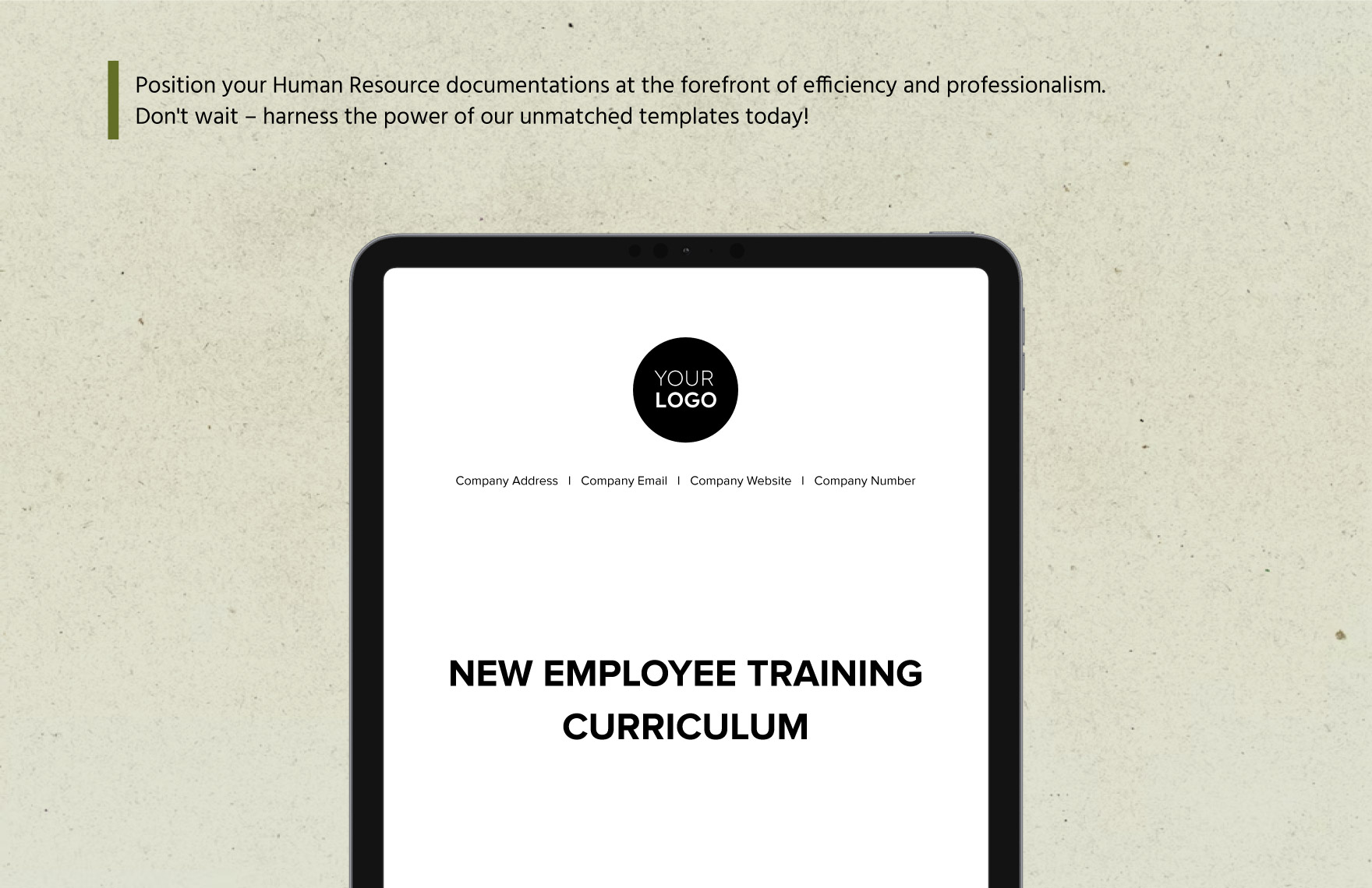 New Employee Training Curriculum HR Template