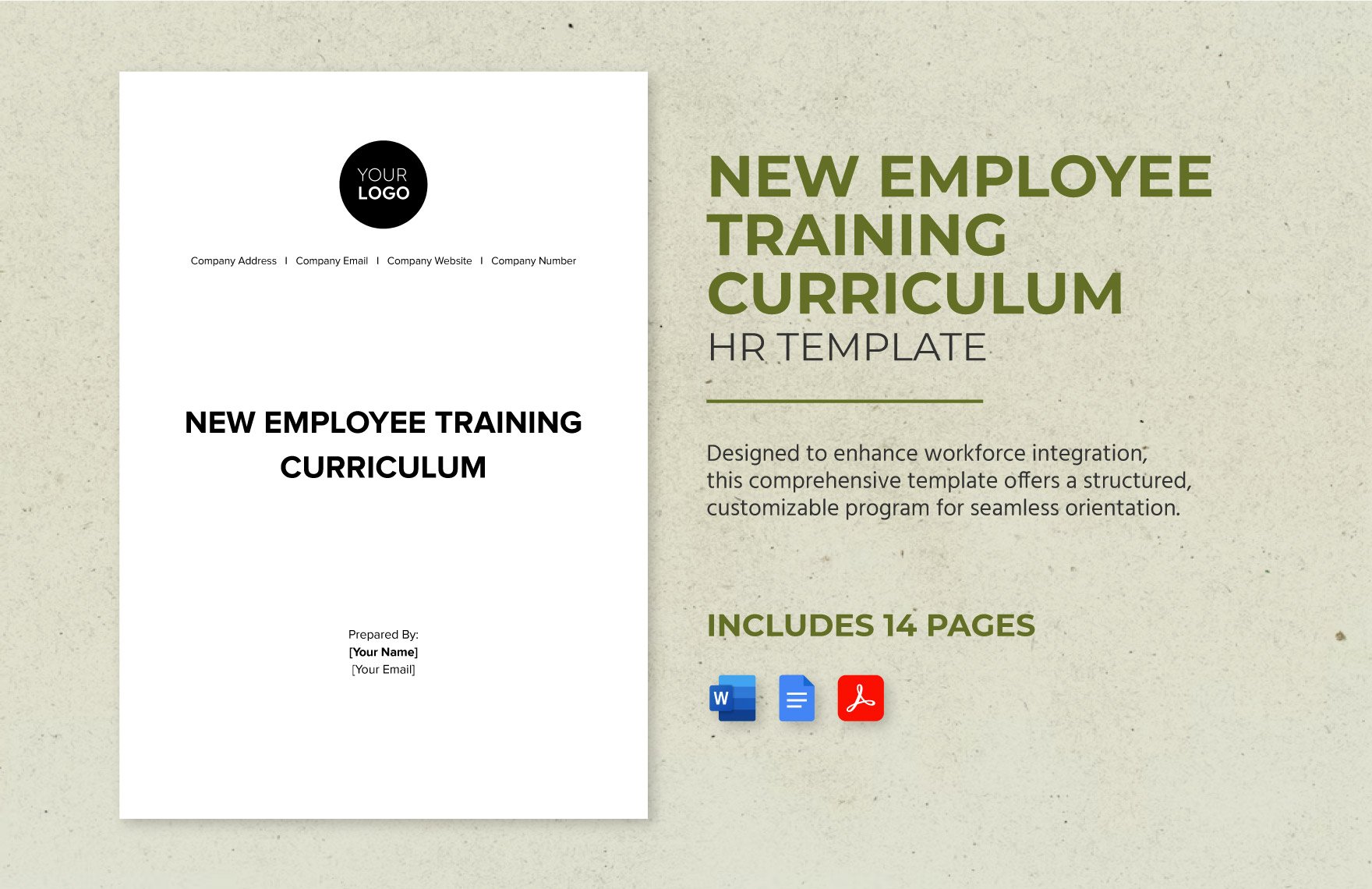 New Employee Training Curriculum HR Template in Word, Google Docs, PDF