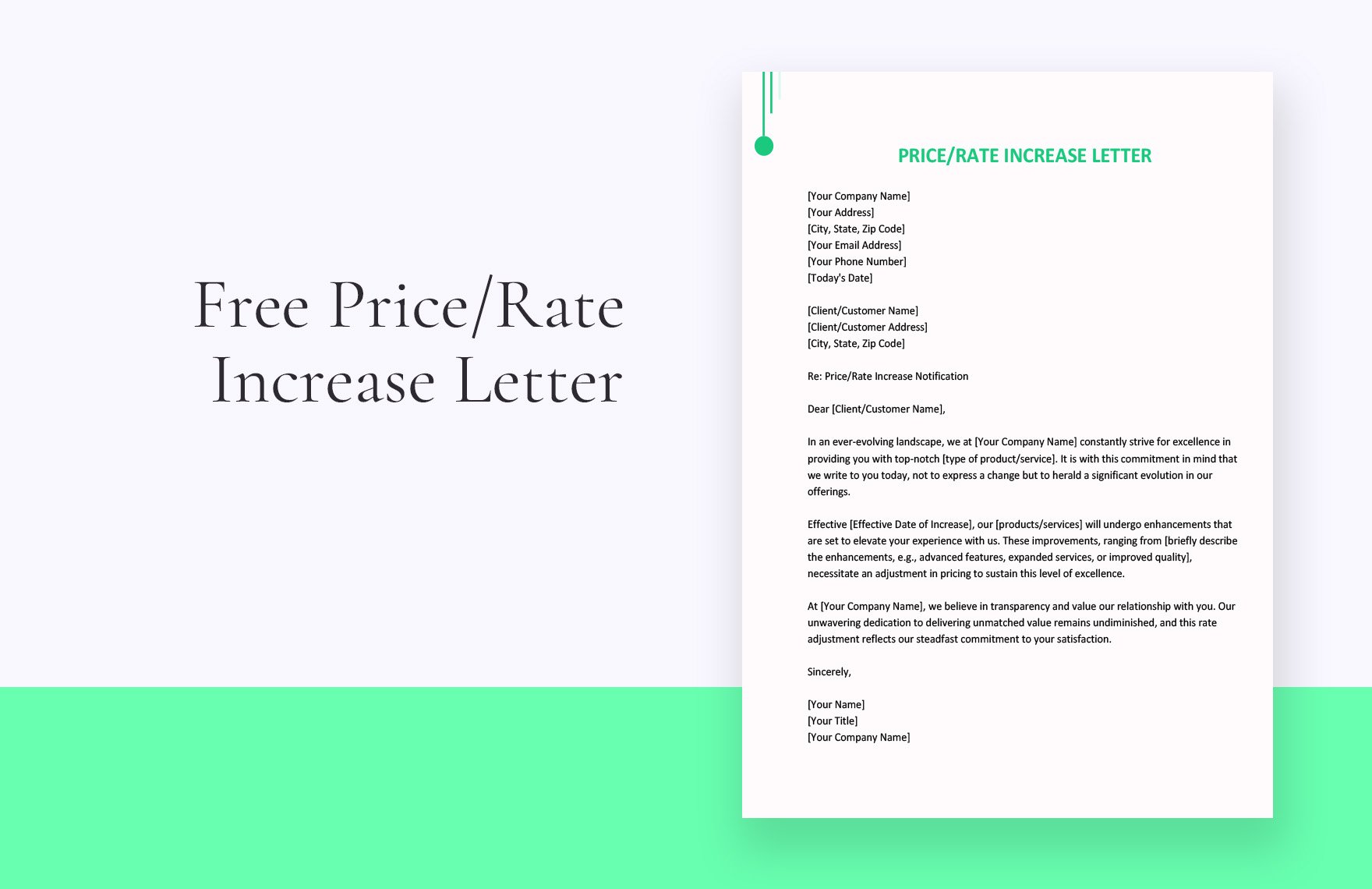 Price/Rate Increase Letter