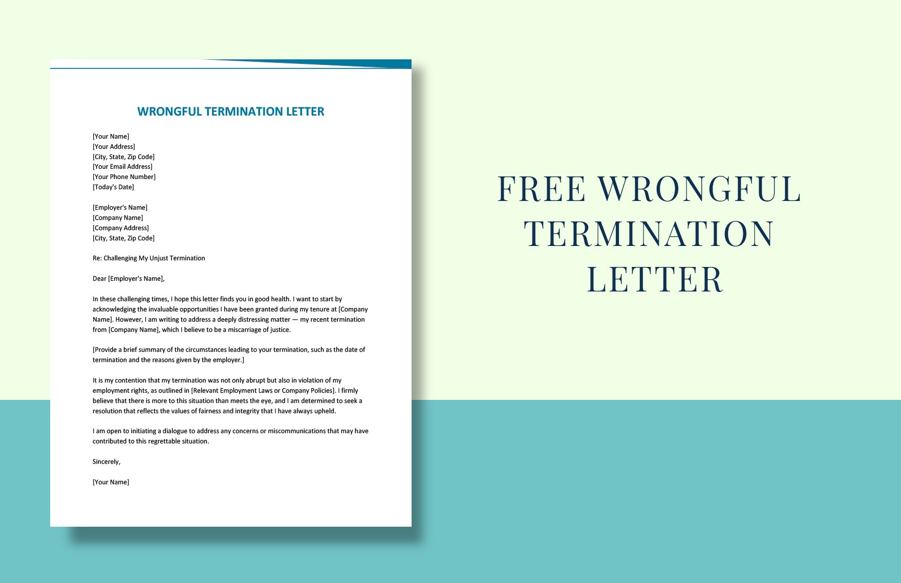 Wrongful Termination Letter in Word, Google Docs