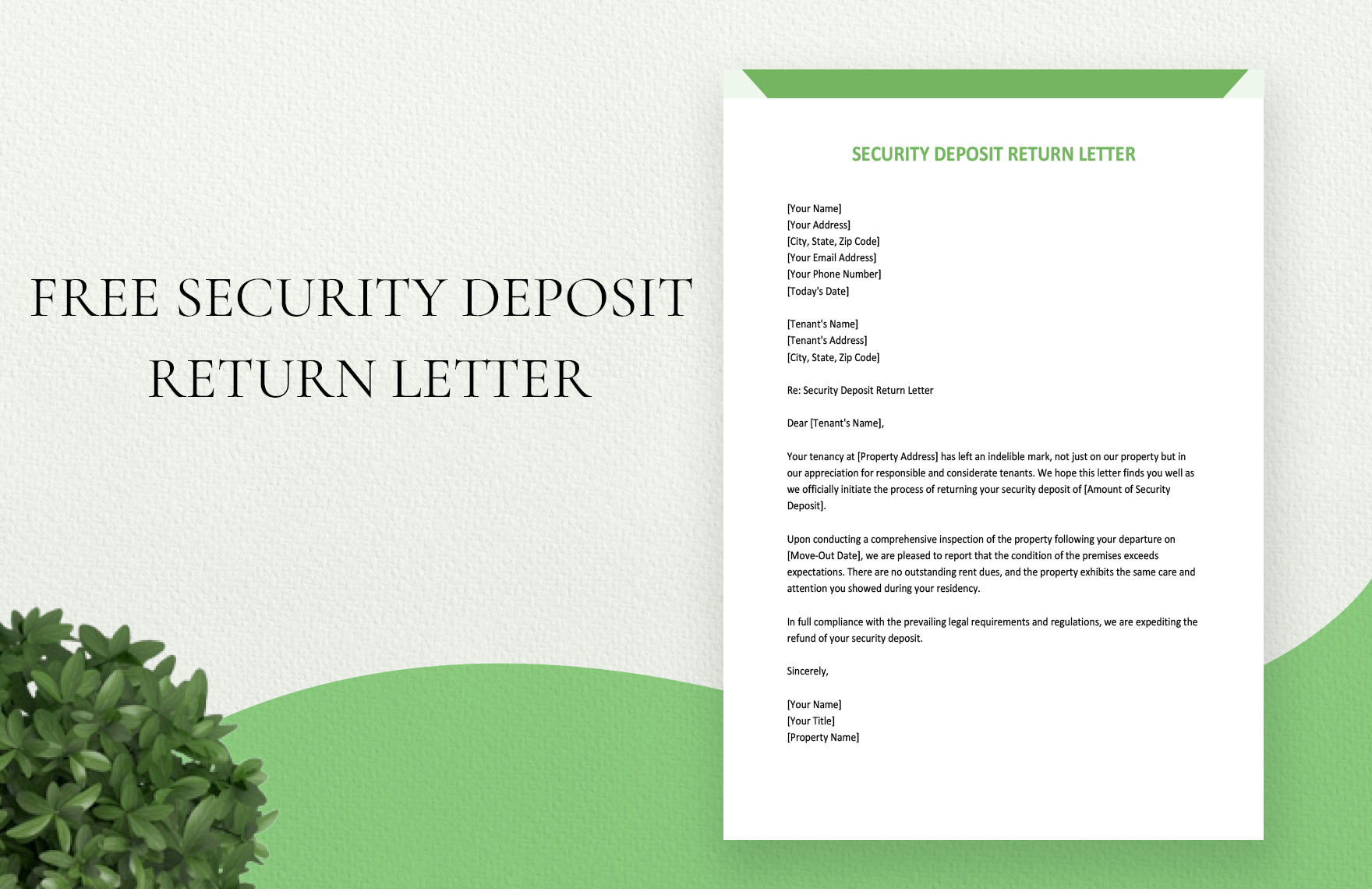 Security Deposit Return Letter
