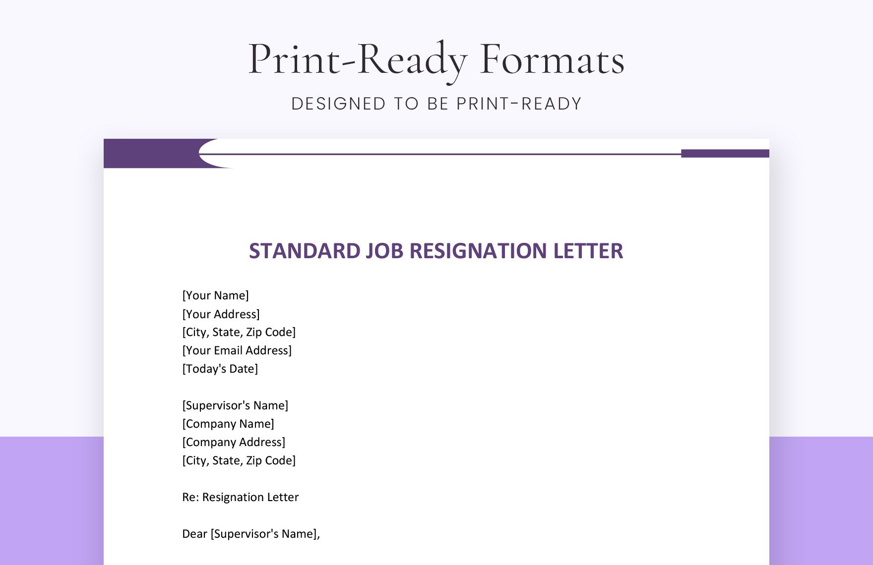 Standard Job Resignation Letter