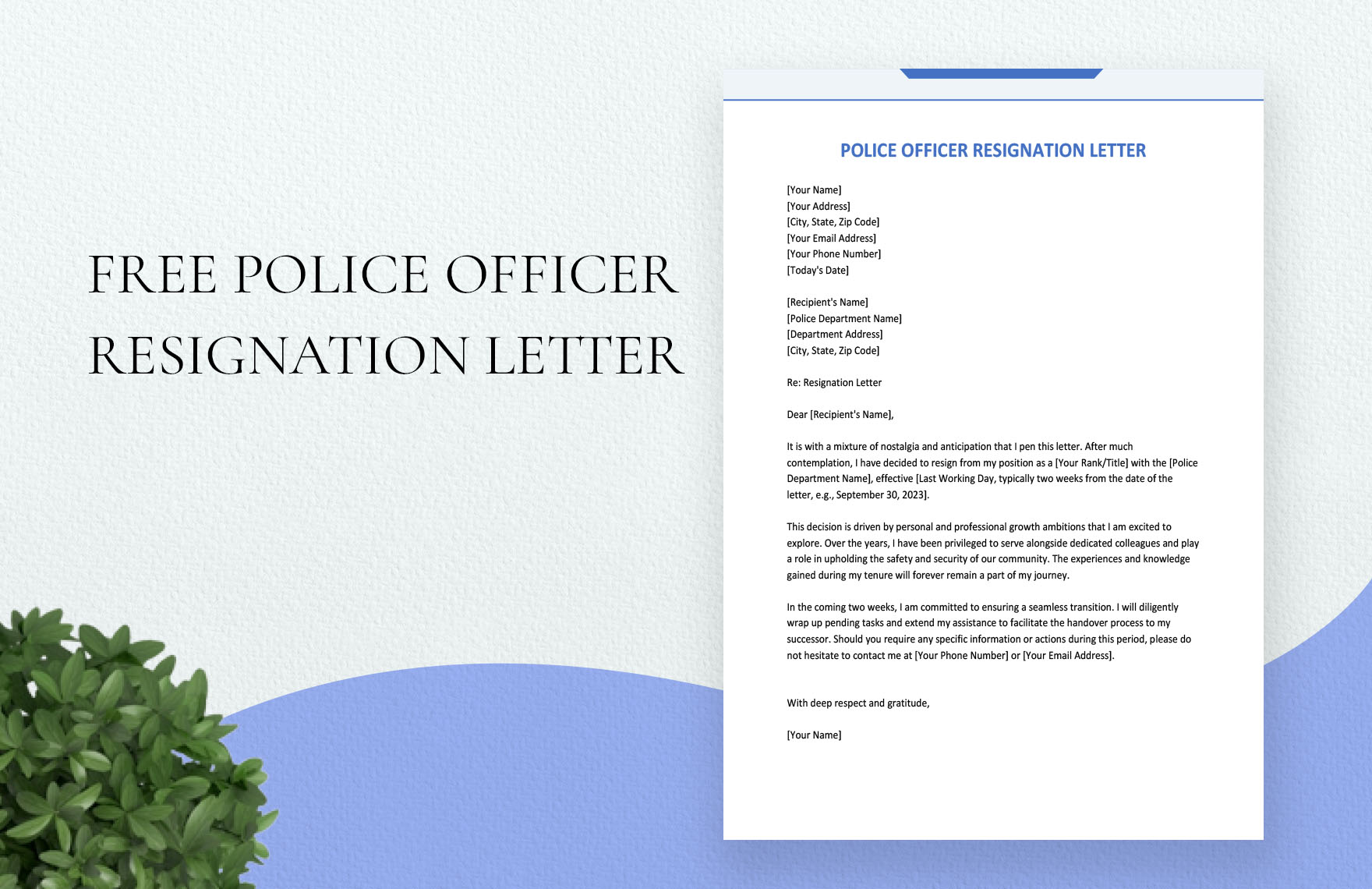 Police Officer Resignation Letter in Word, Google Docs