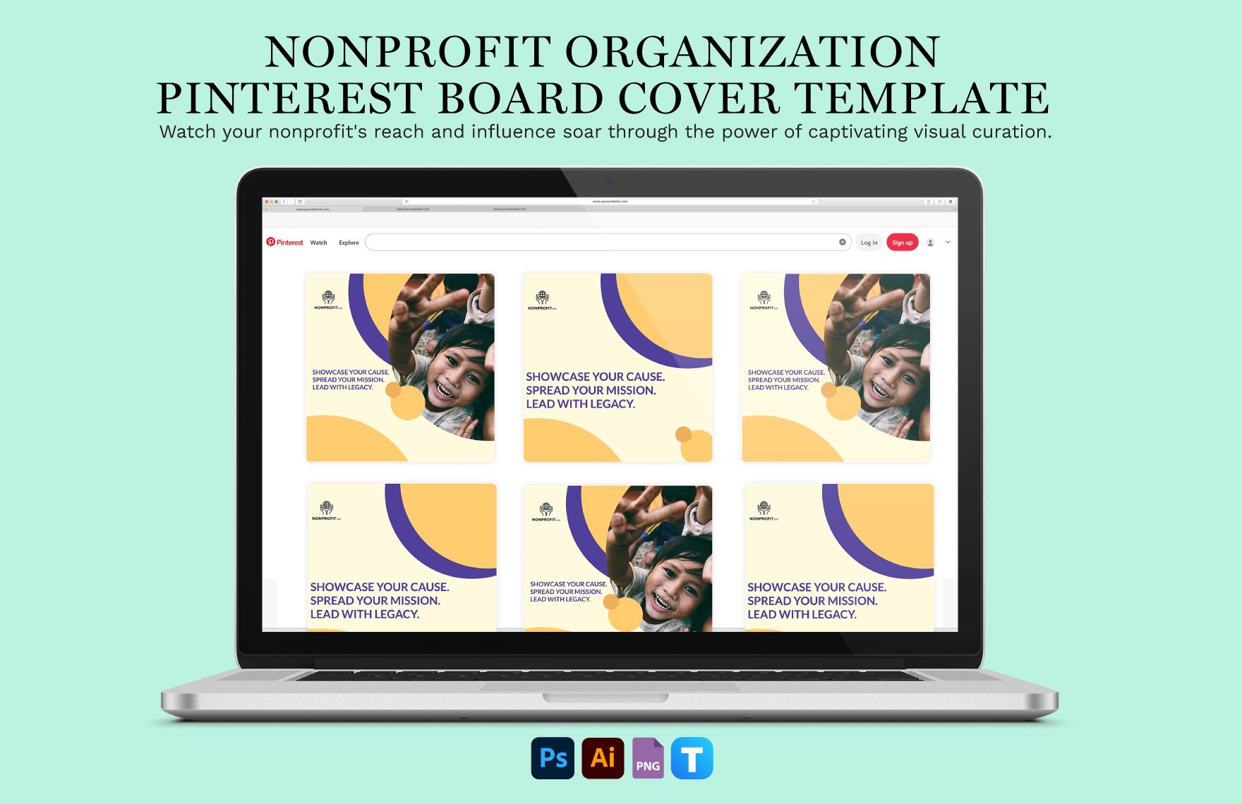 Nonprofit Organization Pinterest Board Cover Template