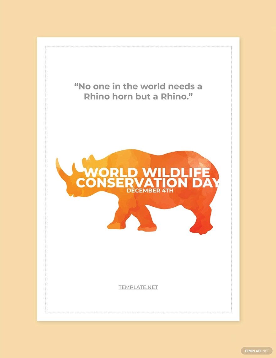 Free World Wildlife Conservation Day Greeting card Template in PSD