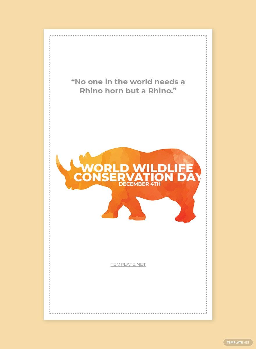 World Wildlife Conservation Day Whatsapp image Template