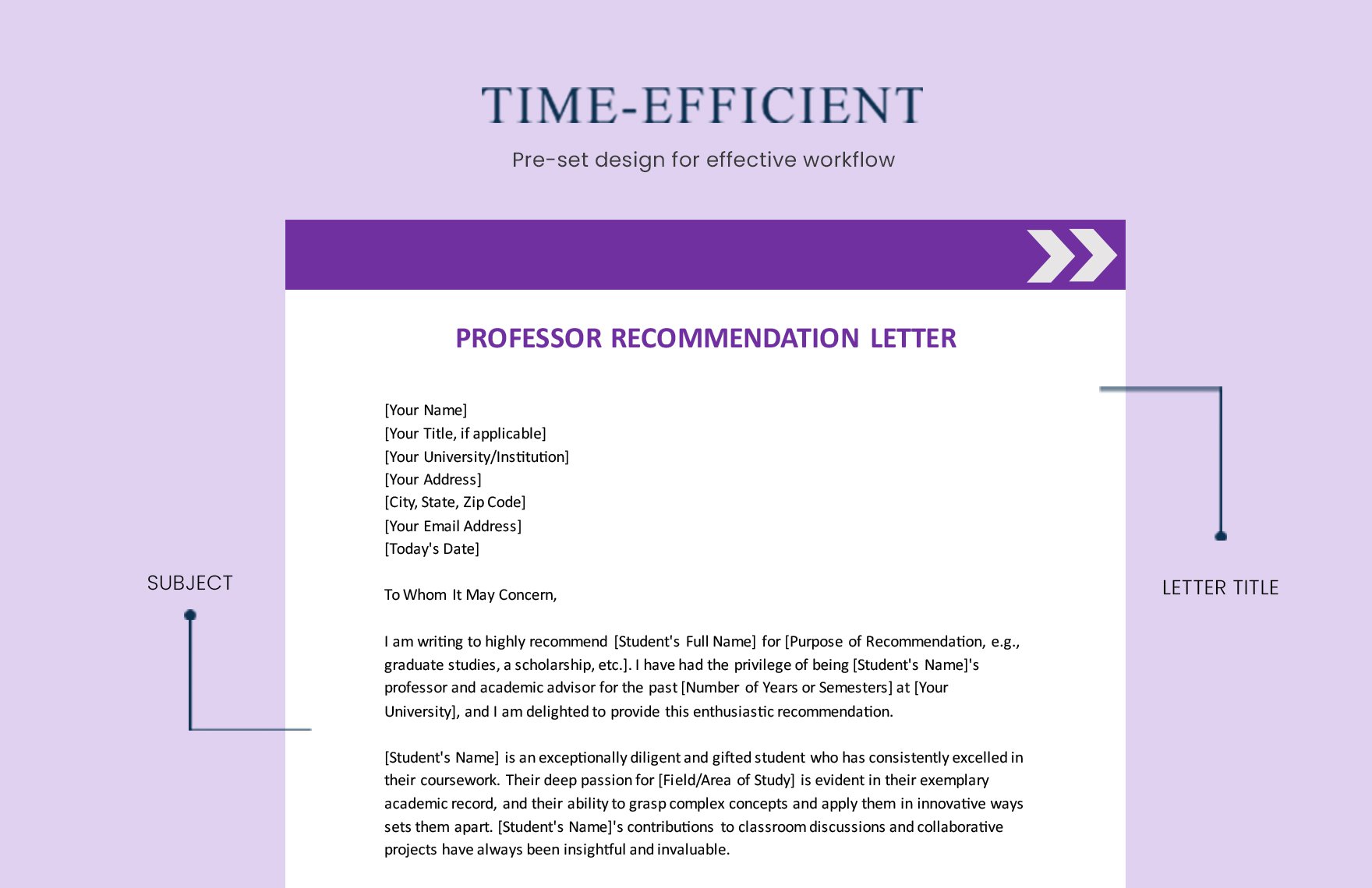 Professor Recommendation Letter