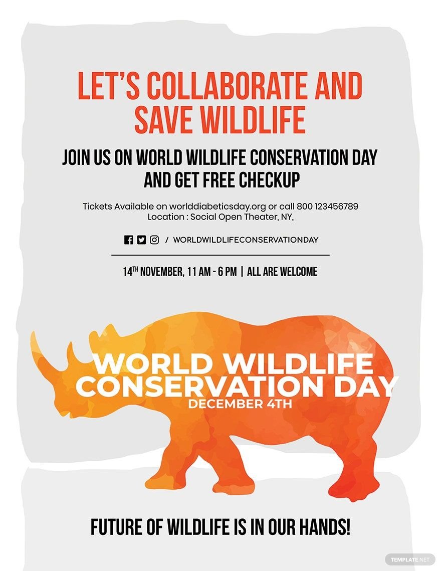 World Wildlife Conservation Day Poster Template - PSD 