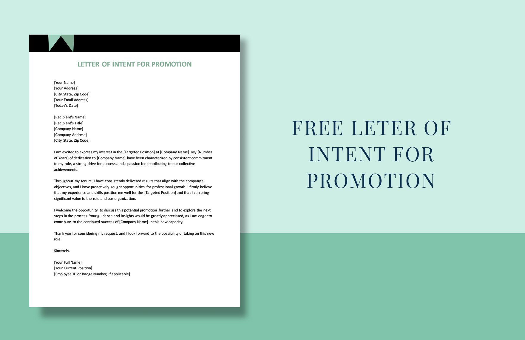 Letter Of Intent For Promotion in Word, Google Docs, PDF