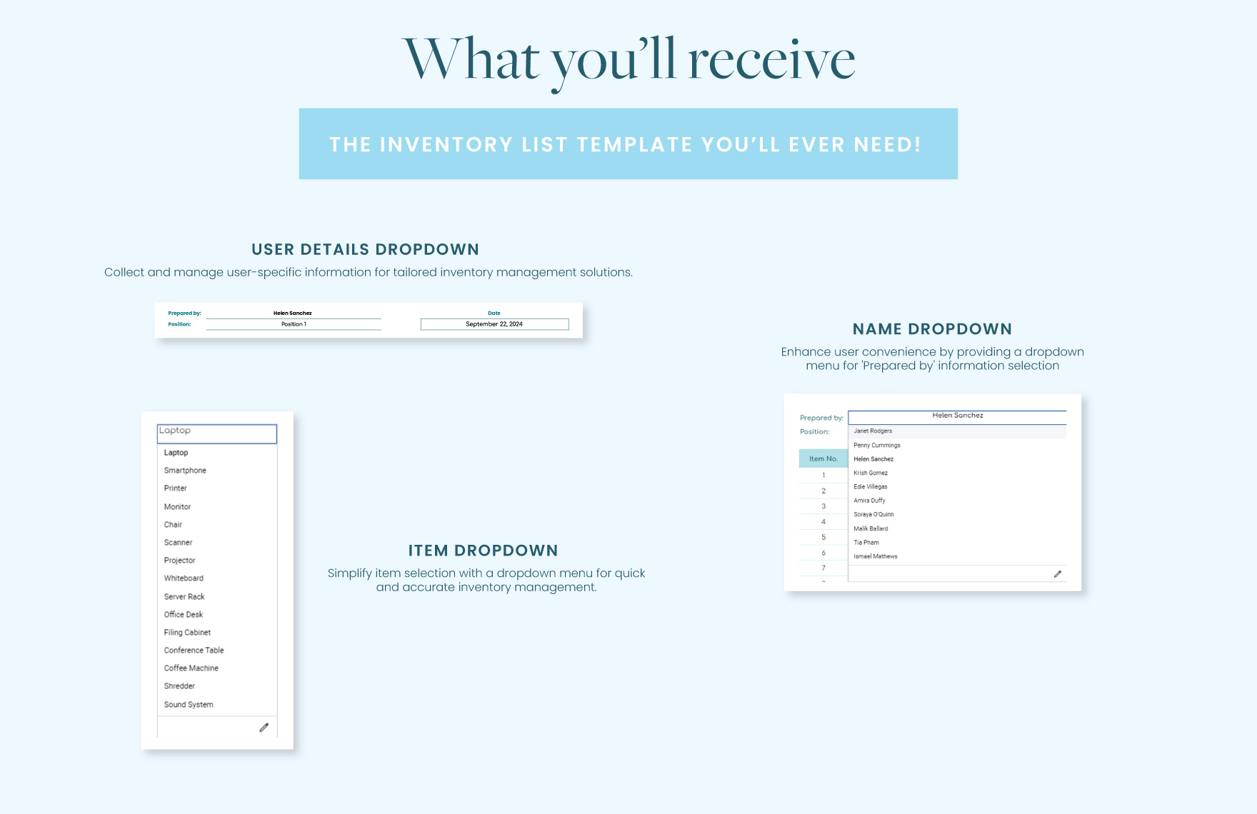 Inventory List Template - Download in Excel, Google Sheets | Template.net