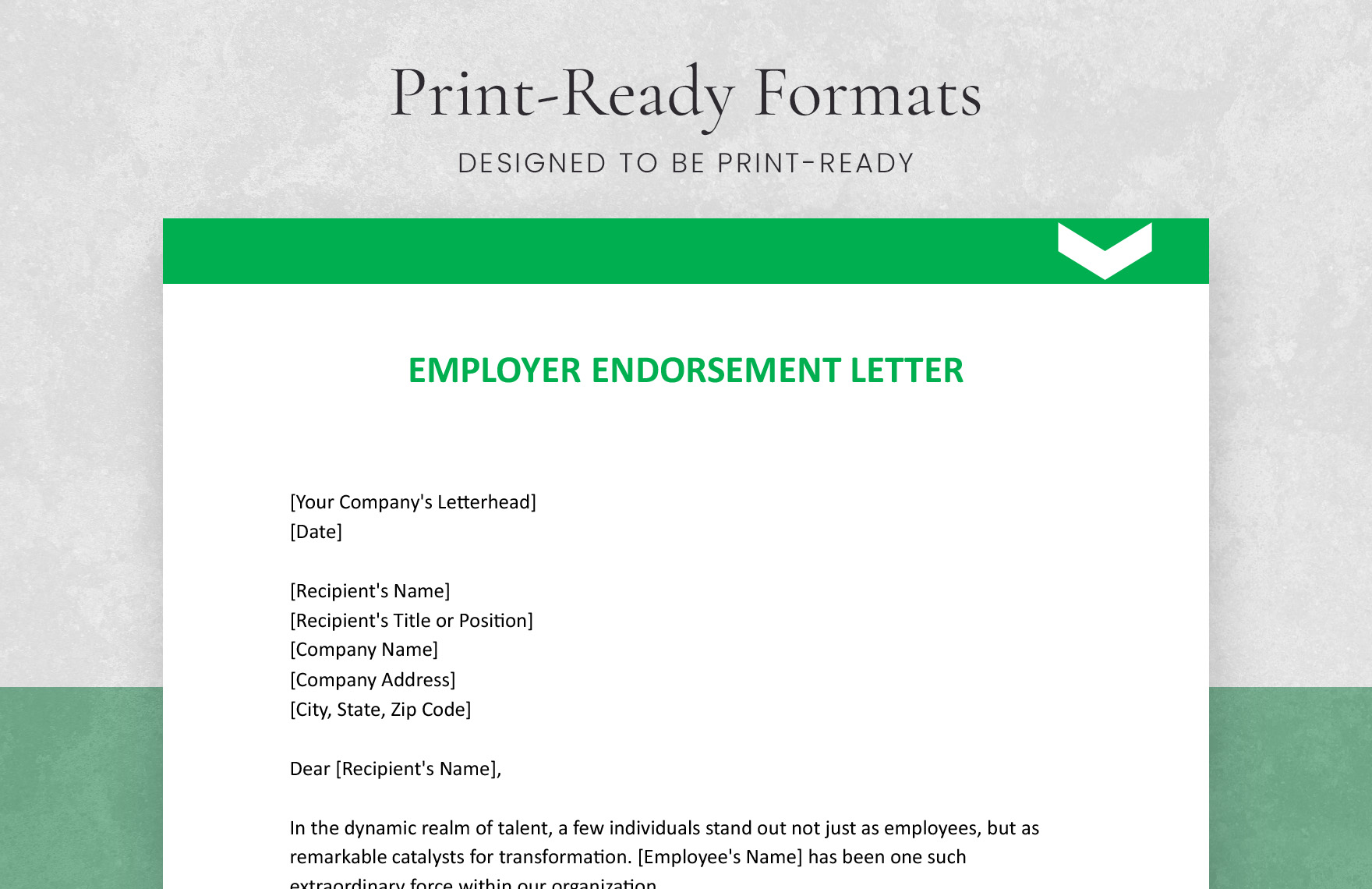 Employer Endorsement Letter
