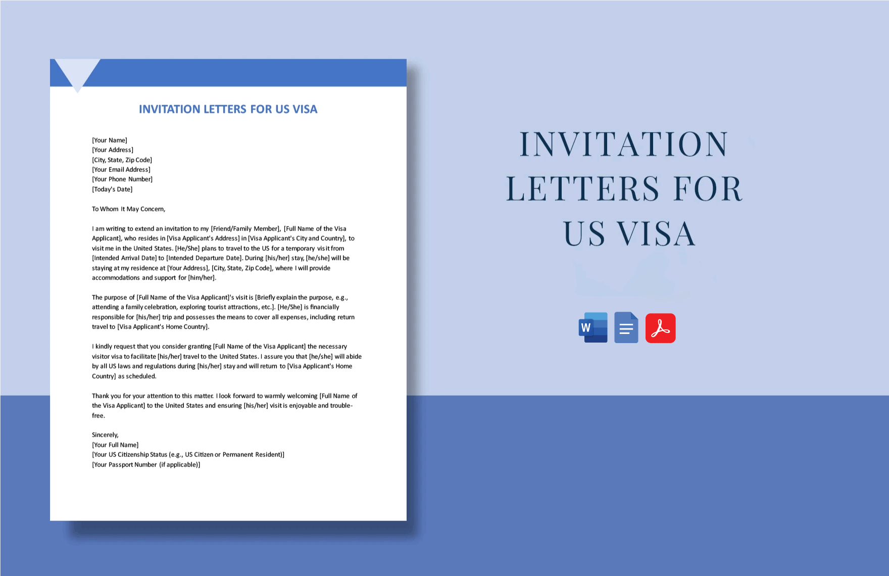 Invitation Letters For US Visa in Word, Google Docs, PDF