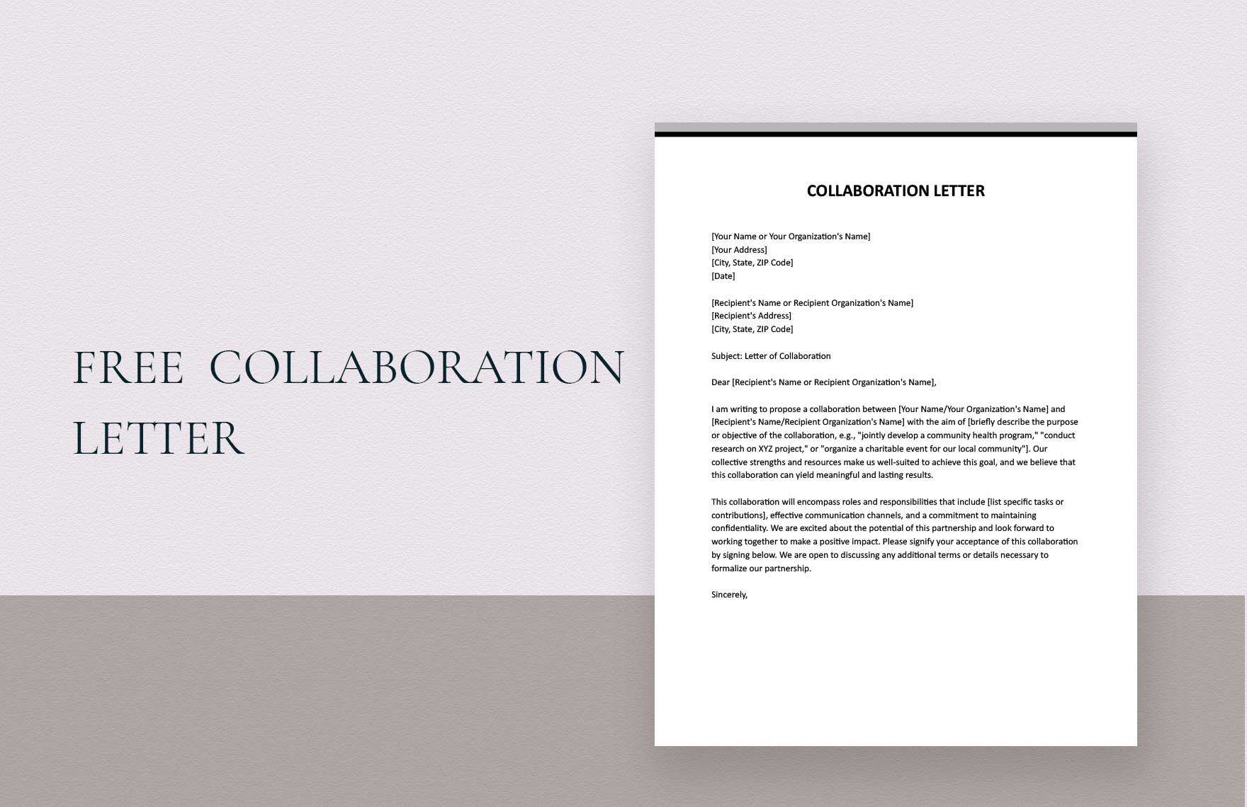 Collaboration Letter
