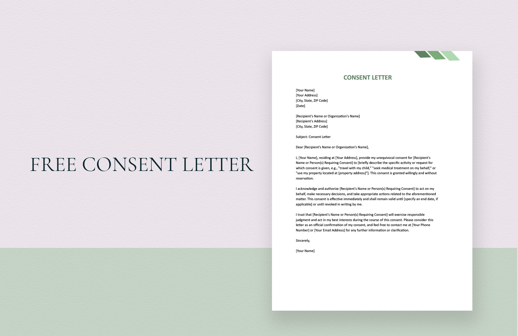 Consent Letter in Word, Google Docs