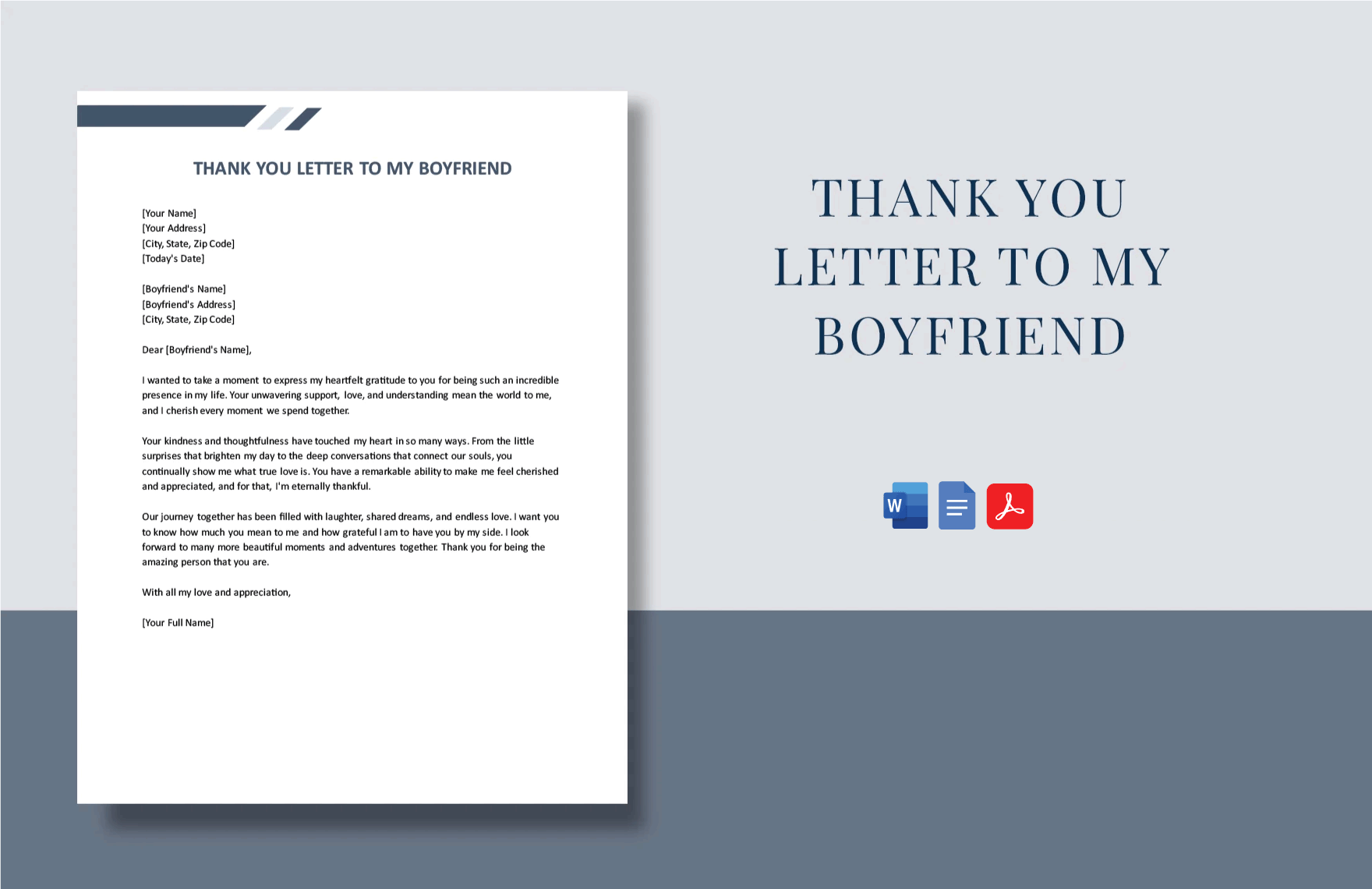 Thank-You Letter To My Boyfriend in Word, Google Docs, PDF