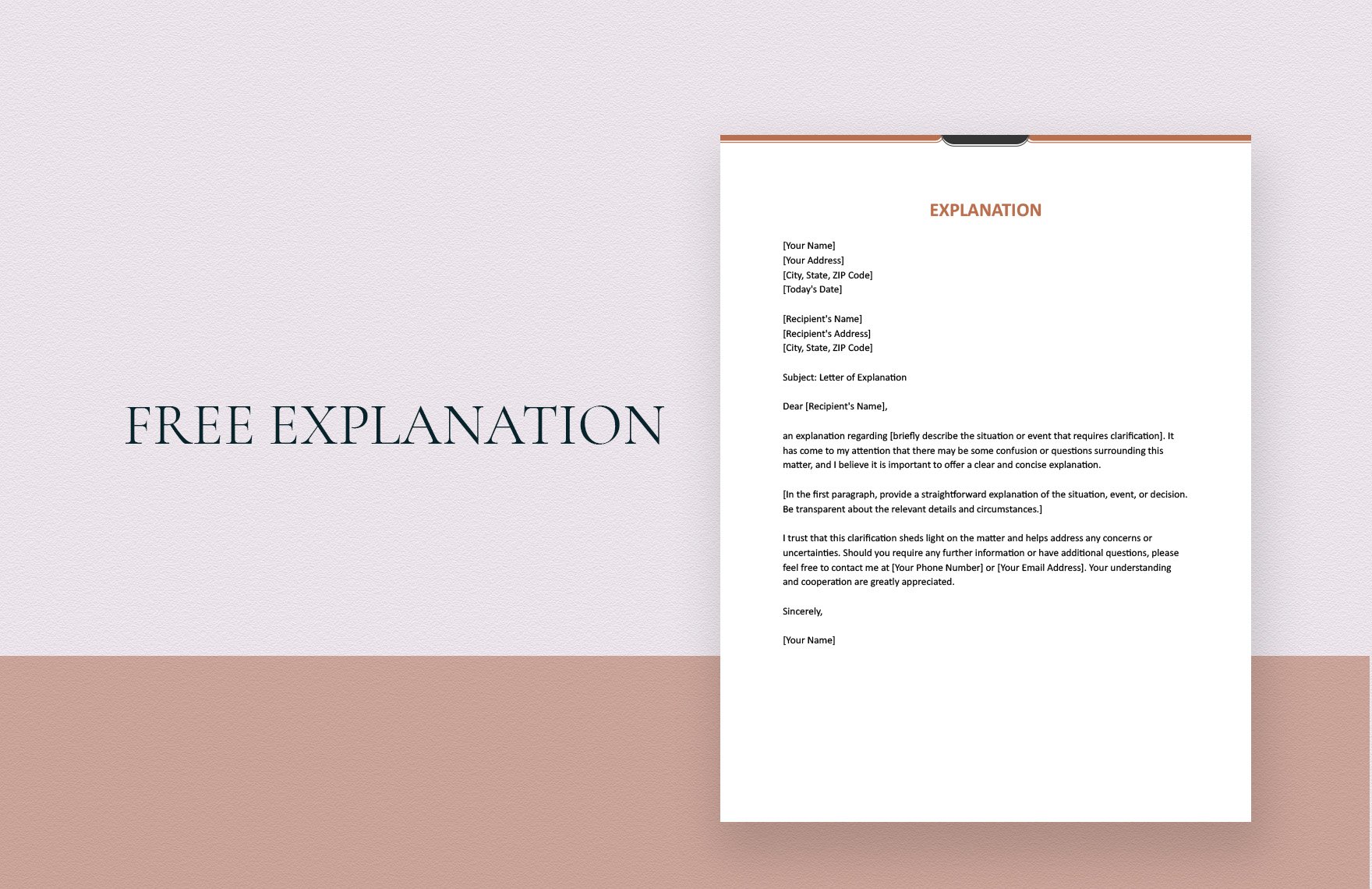 explanation letters in Word, Google Docs
