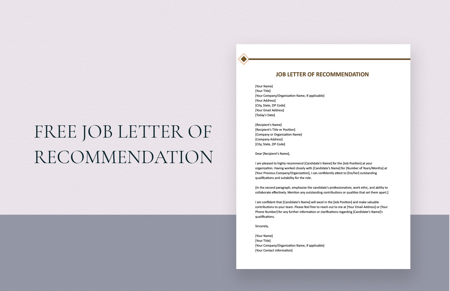 Job Letter Of Recommendation