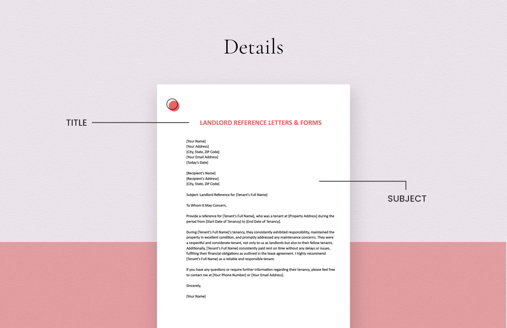 Landlord Reference Letters & Forms