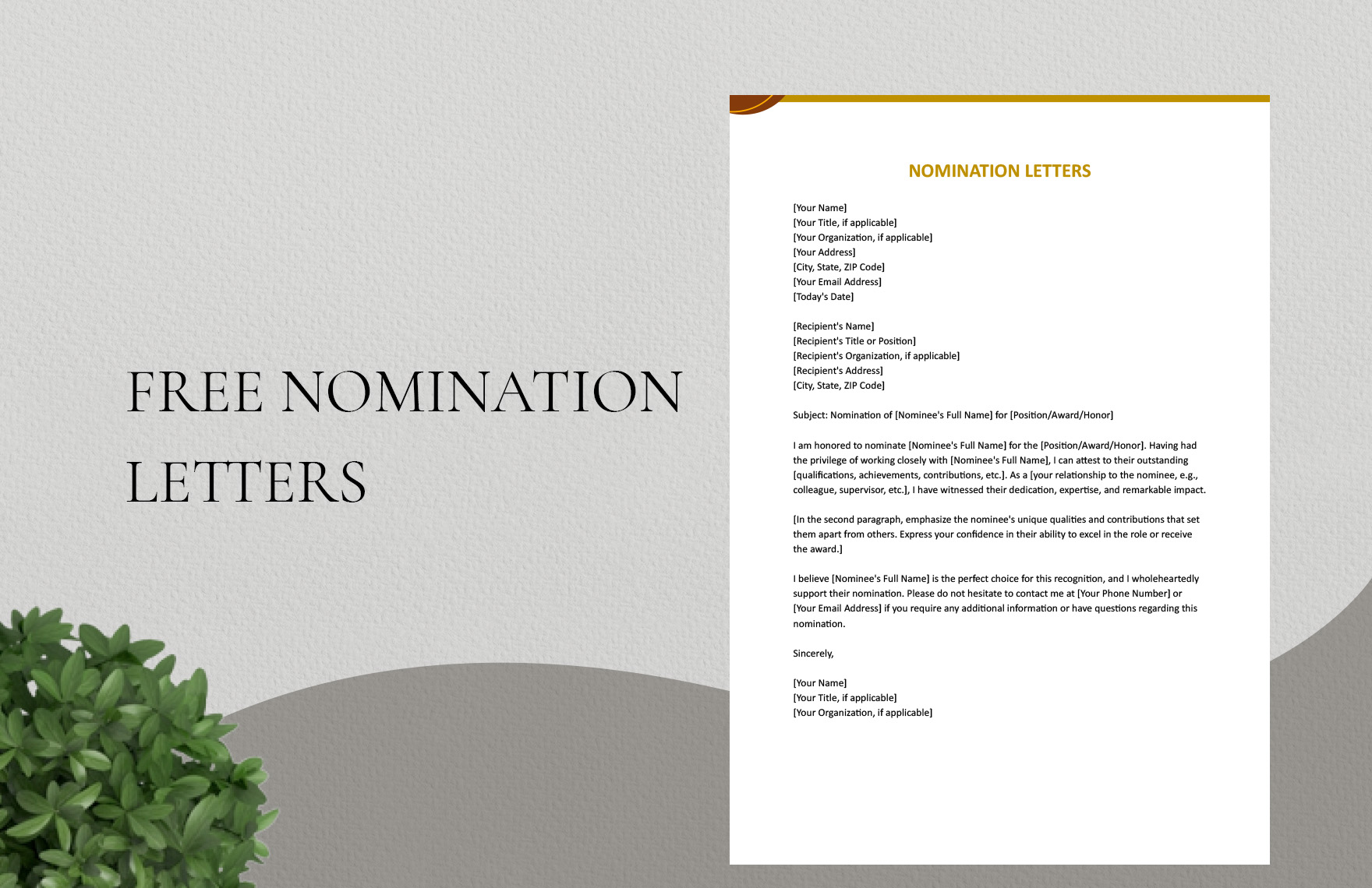 Nomination Letter In Word Google Docs Download Template