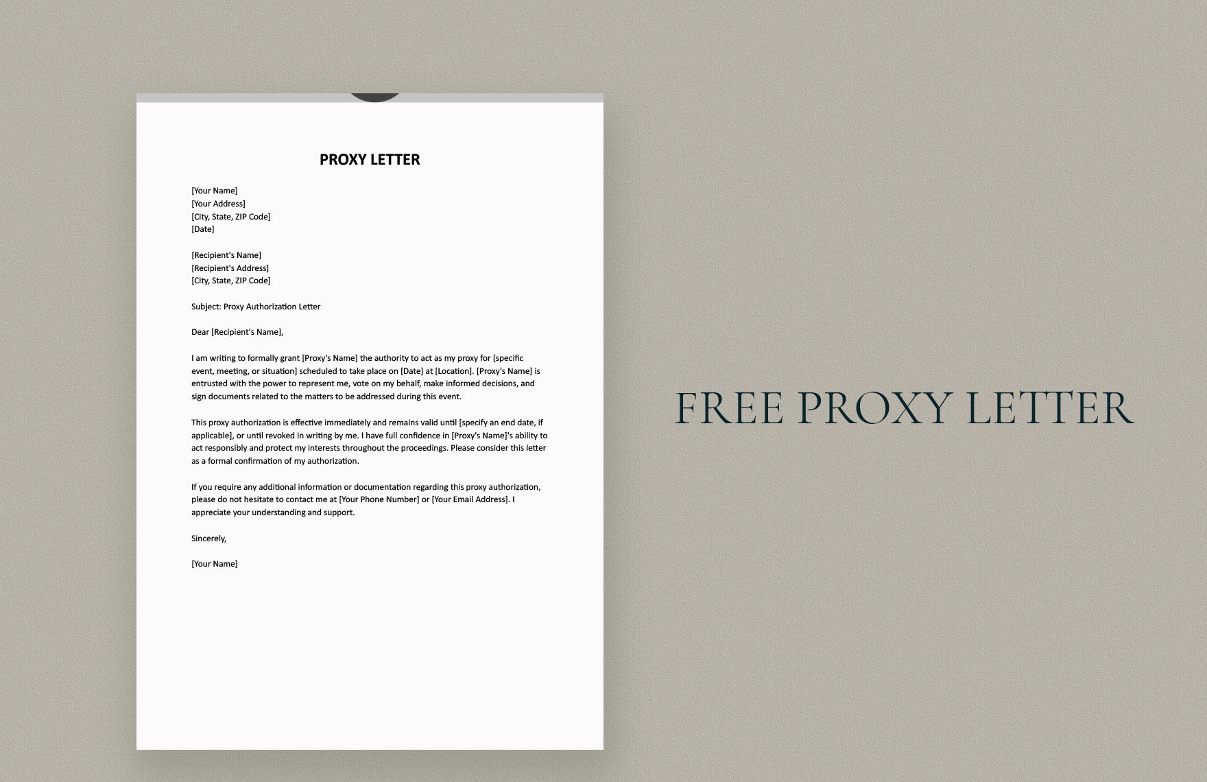 Proxy Letter