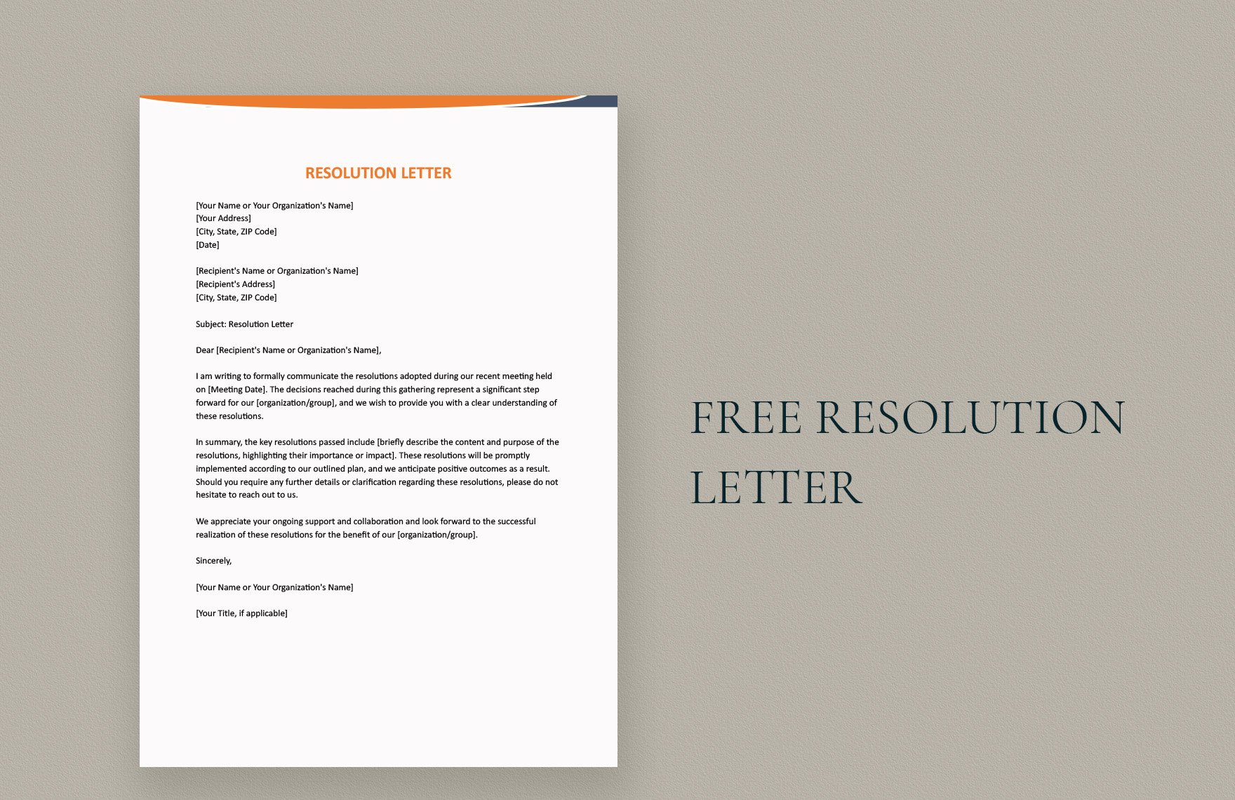 Resolution Letter in Word, Google Docs