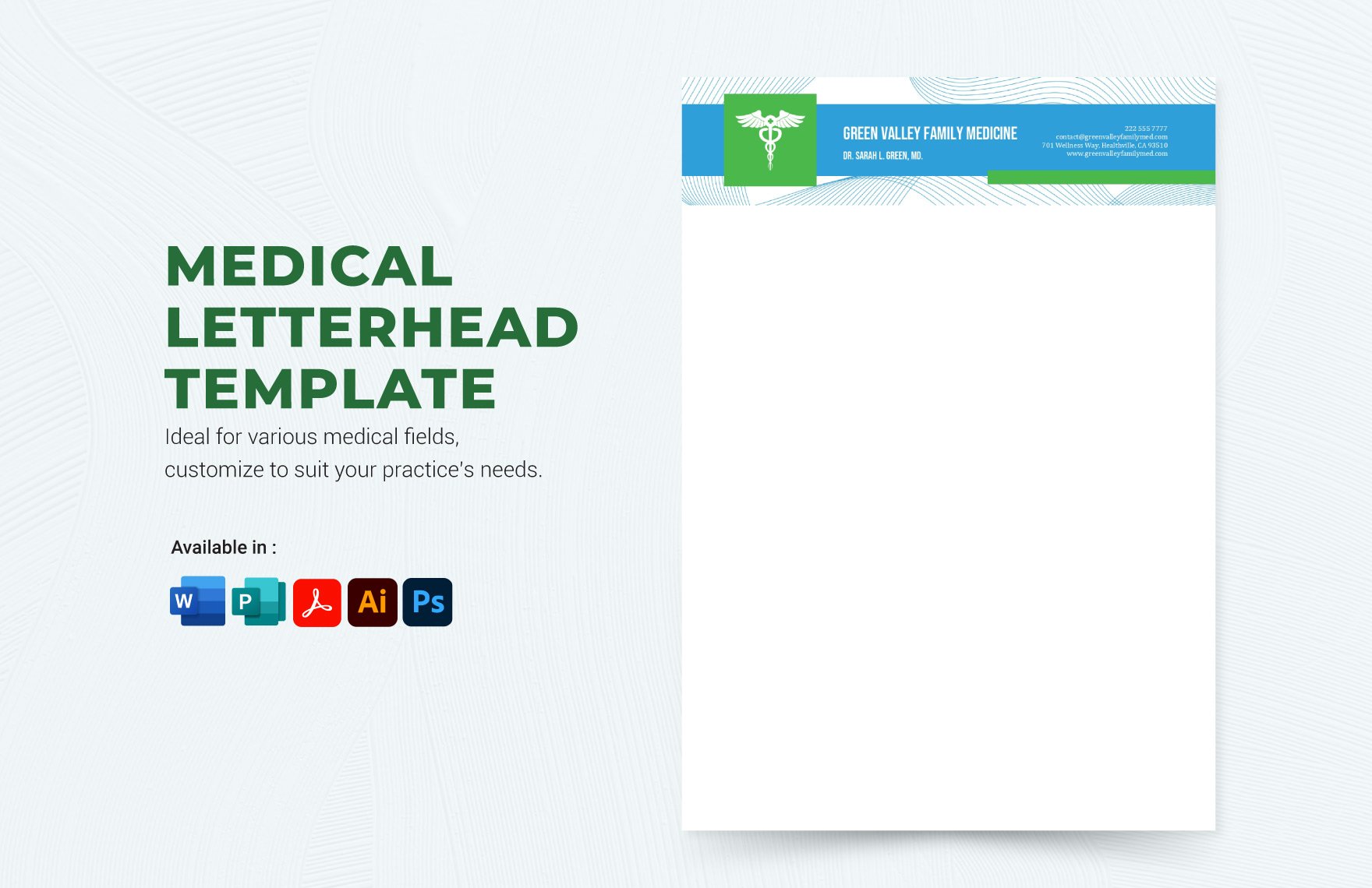 Free Medical Letterhead Template in Word, PDF, Illustrator, PSD, Publisher