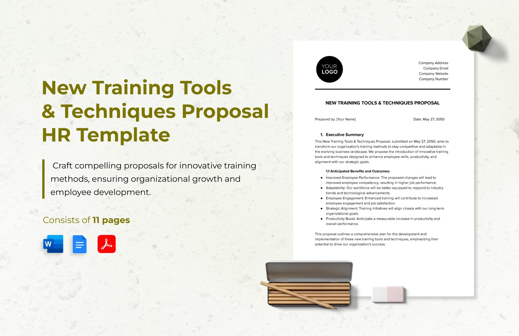 New Training Tools & Techniques Proposal HR Template