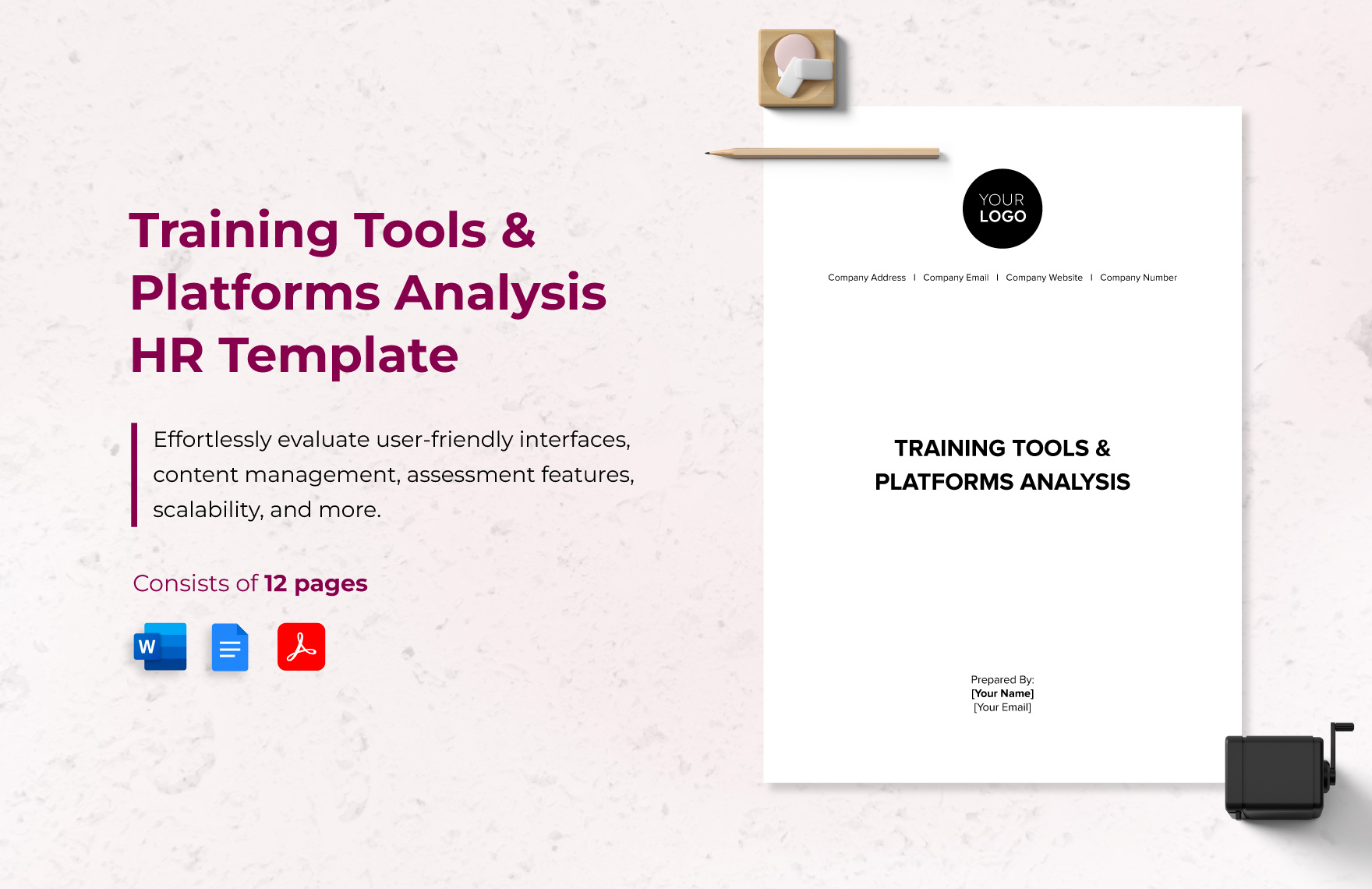 Training Tools & Platforms Analysis HR Template